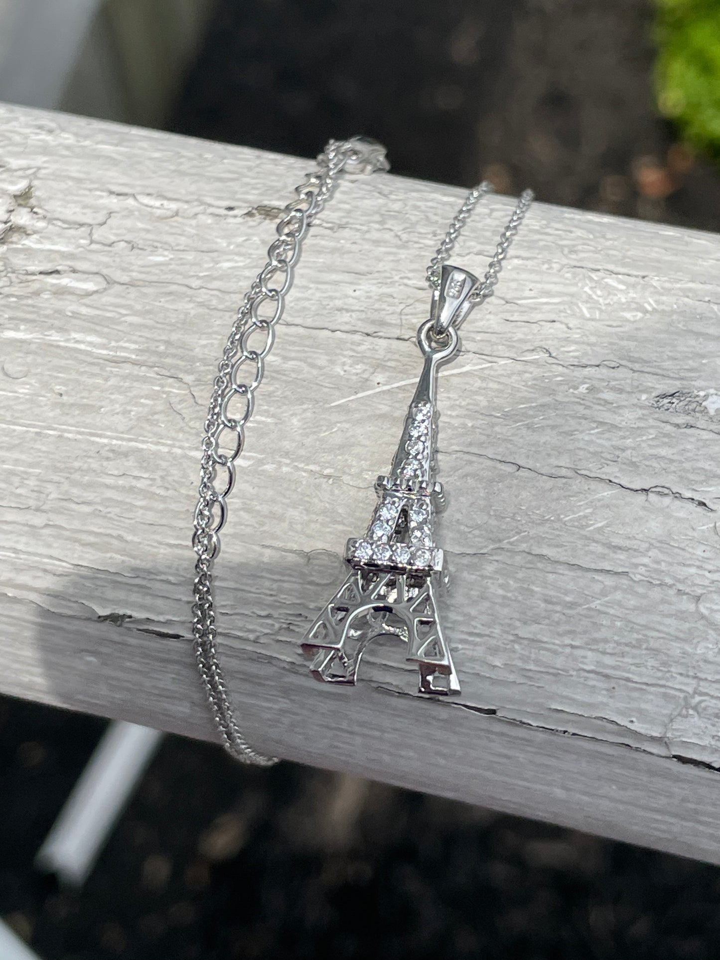 925 Sterling Silver 3-D Paris Eiffel Tower Necklace