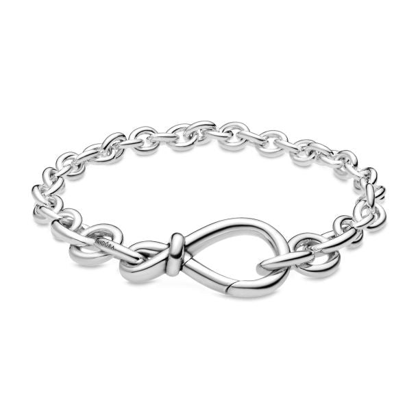 598911C00 Pandora Chunky Infinity knot chain bracelet 6.3”