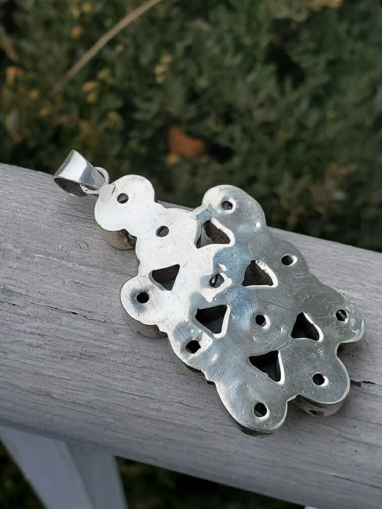 925 Sterling Silver Natural Ruby Cluster Necklace