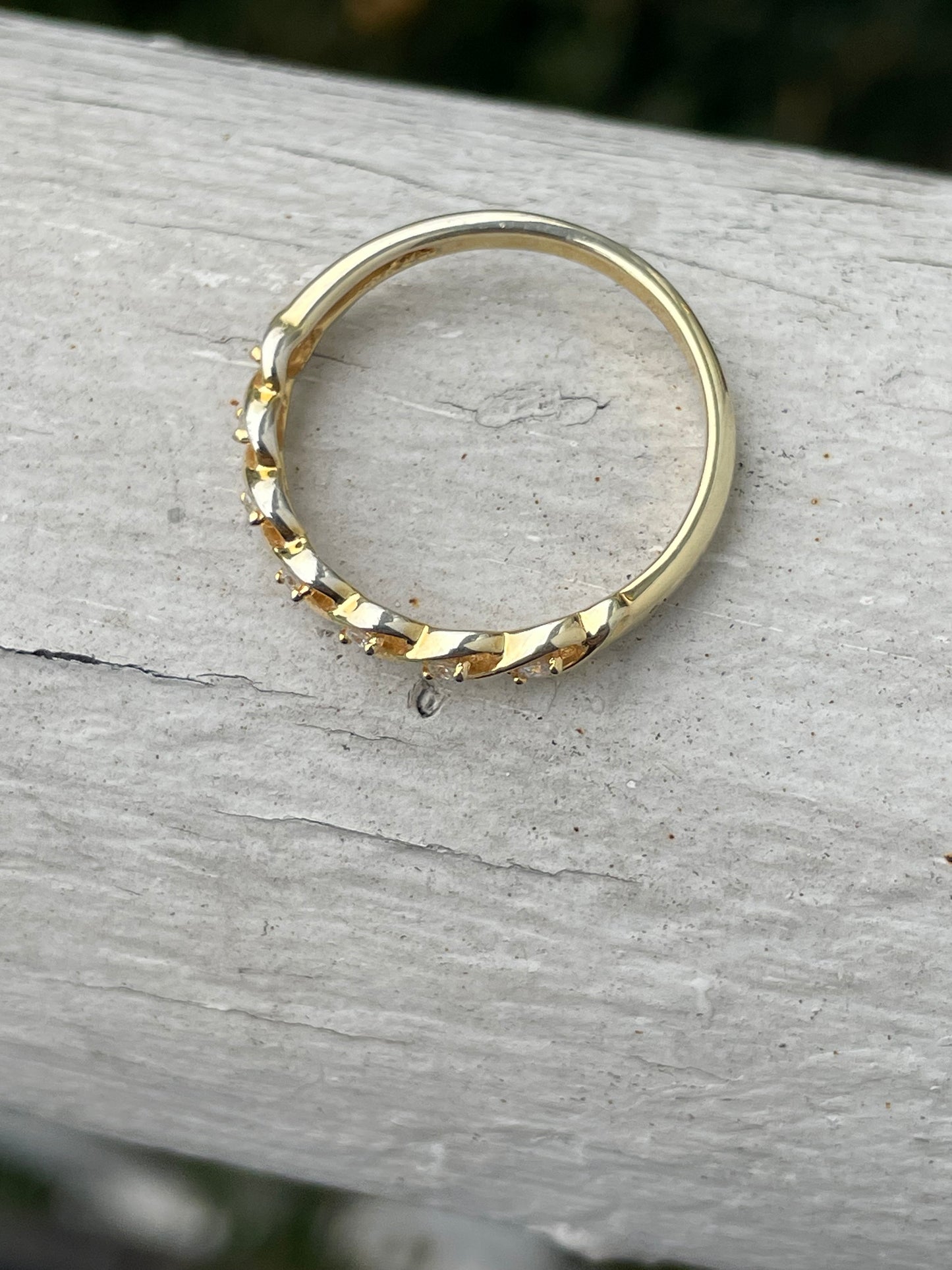 925 Sterling Silver Vermeil Diamond Infinity Band Ring