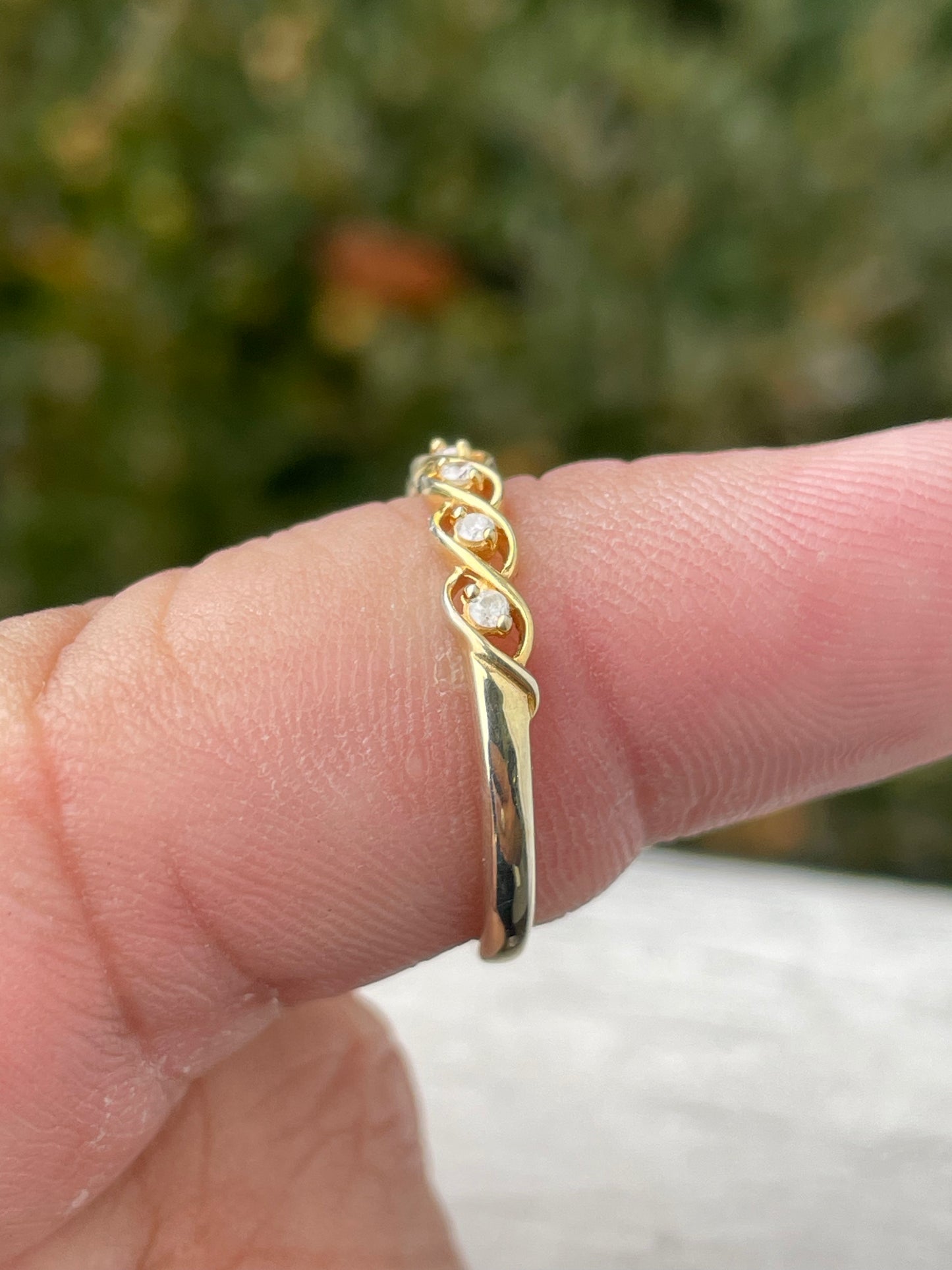 925 Sterling Silver Vermeil Diamond Infinity Band Ring