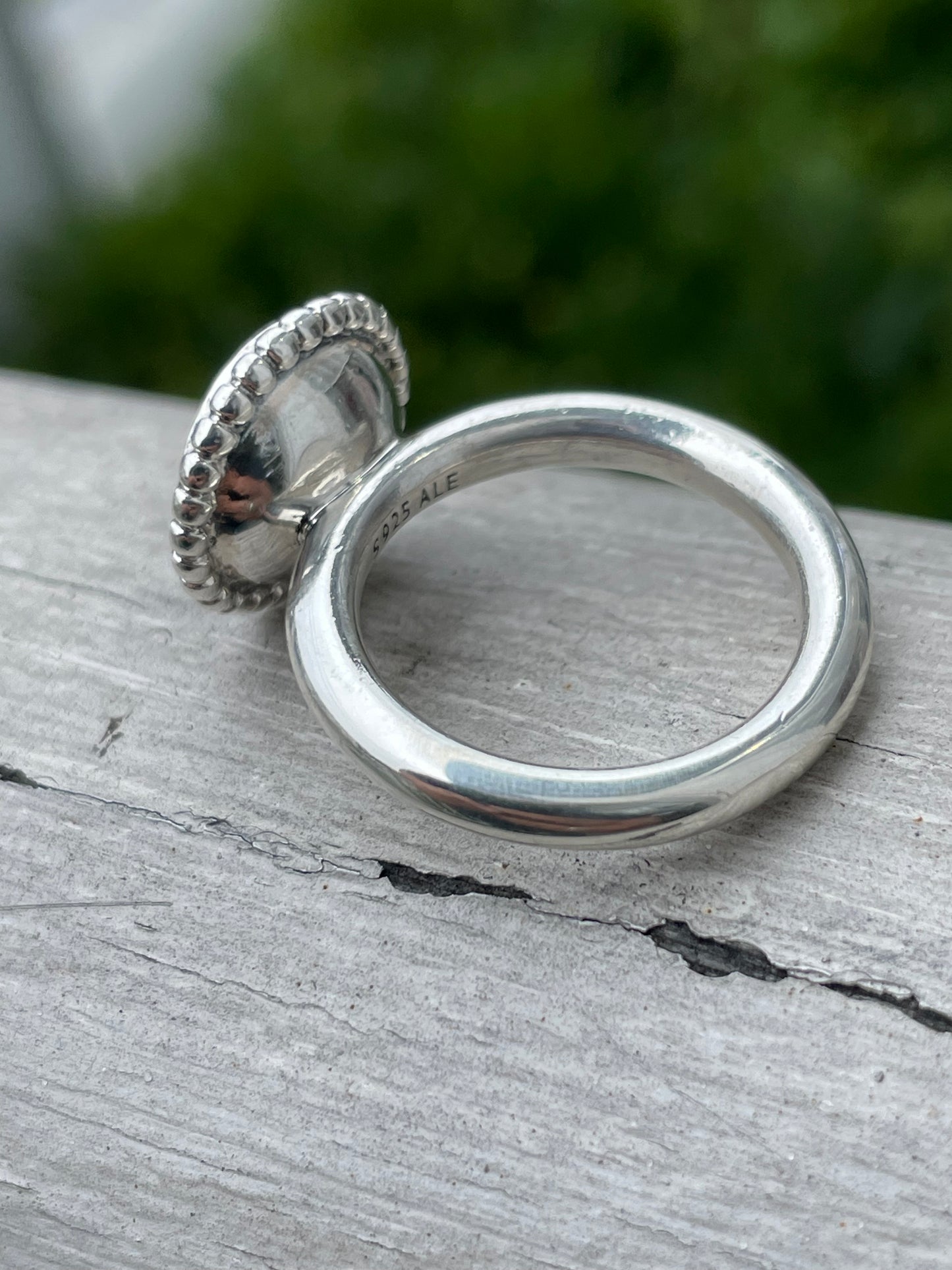 Pandora 190620GAM Autumn Sky Green Amethyst Ring Sz 6.5