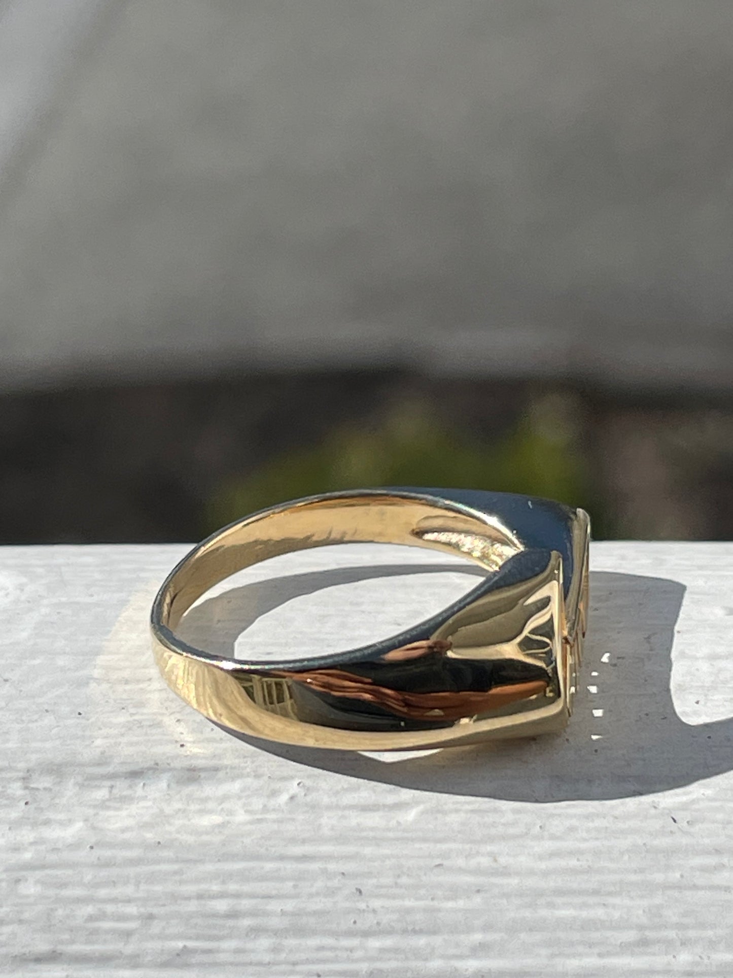 Solid 14k Gold Vintage Nike Swoosh Logo Ring Size 6
