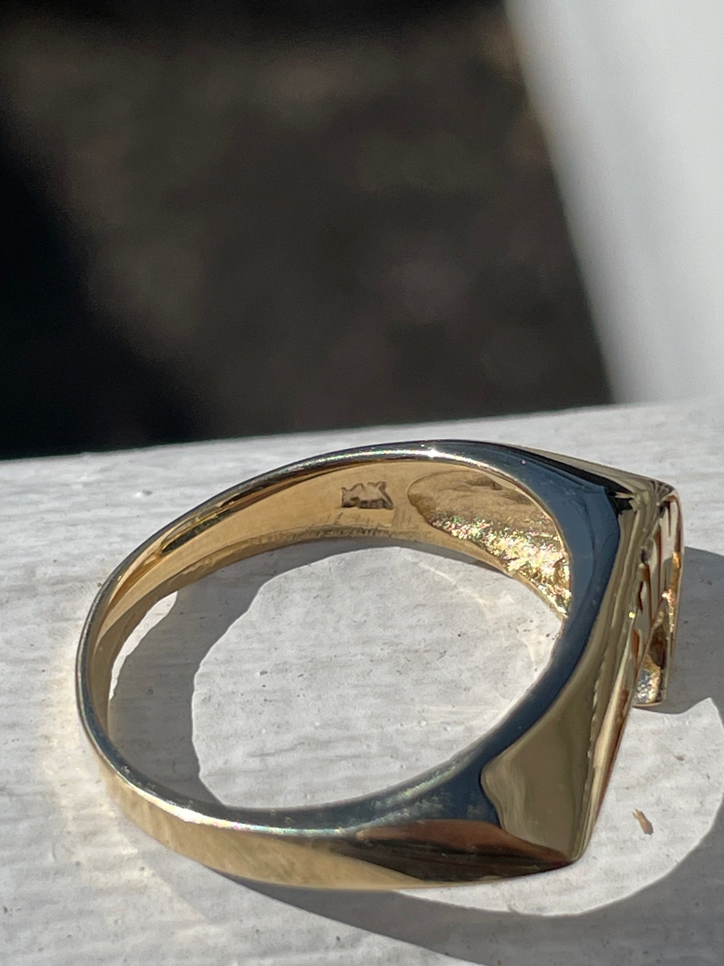 Solid 14k Gold Vintage Nike Swoosh Logo Ring Size 6