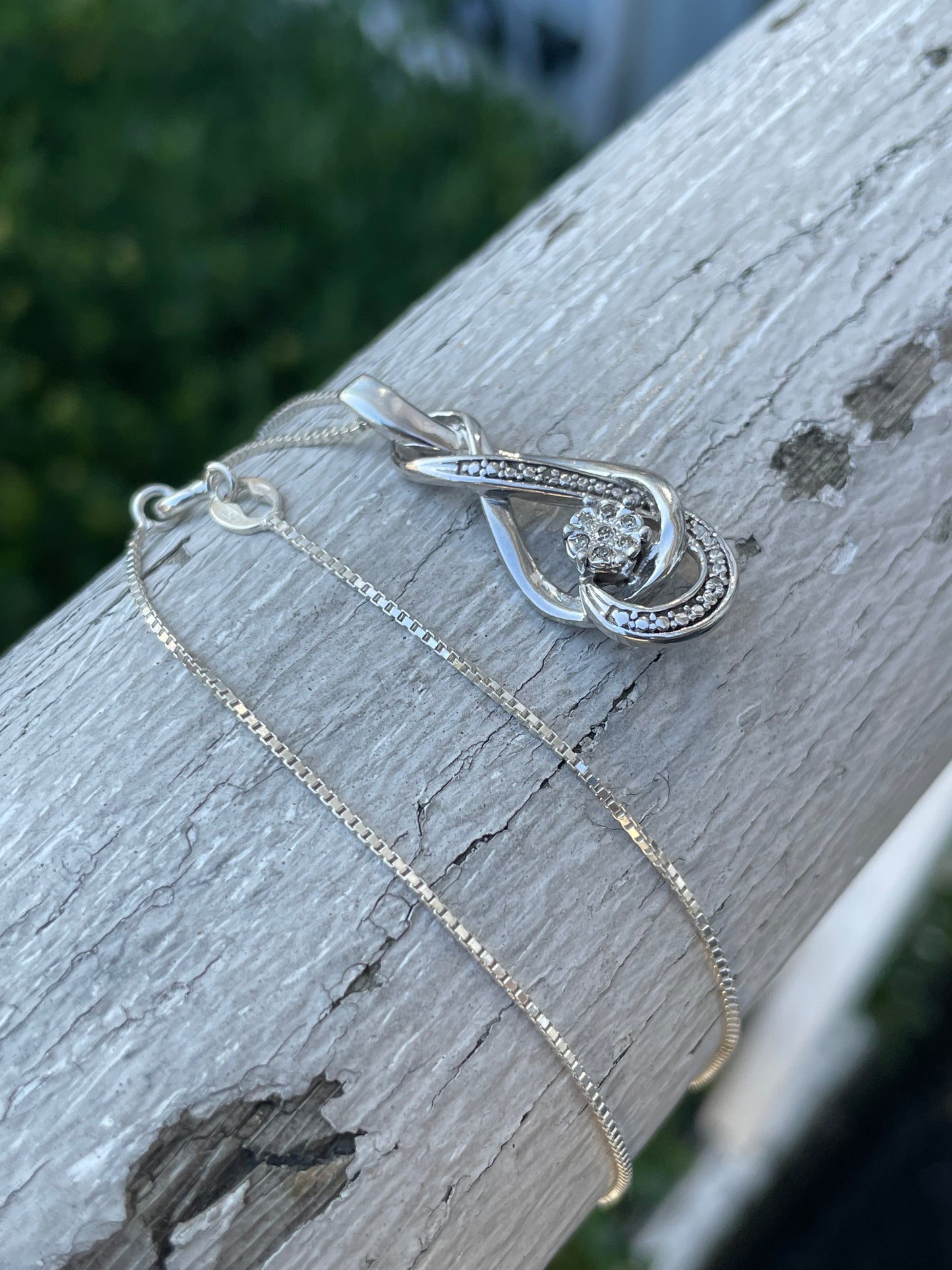 925 Sterling Silver Infinity Diamond Necklace