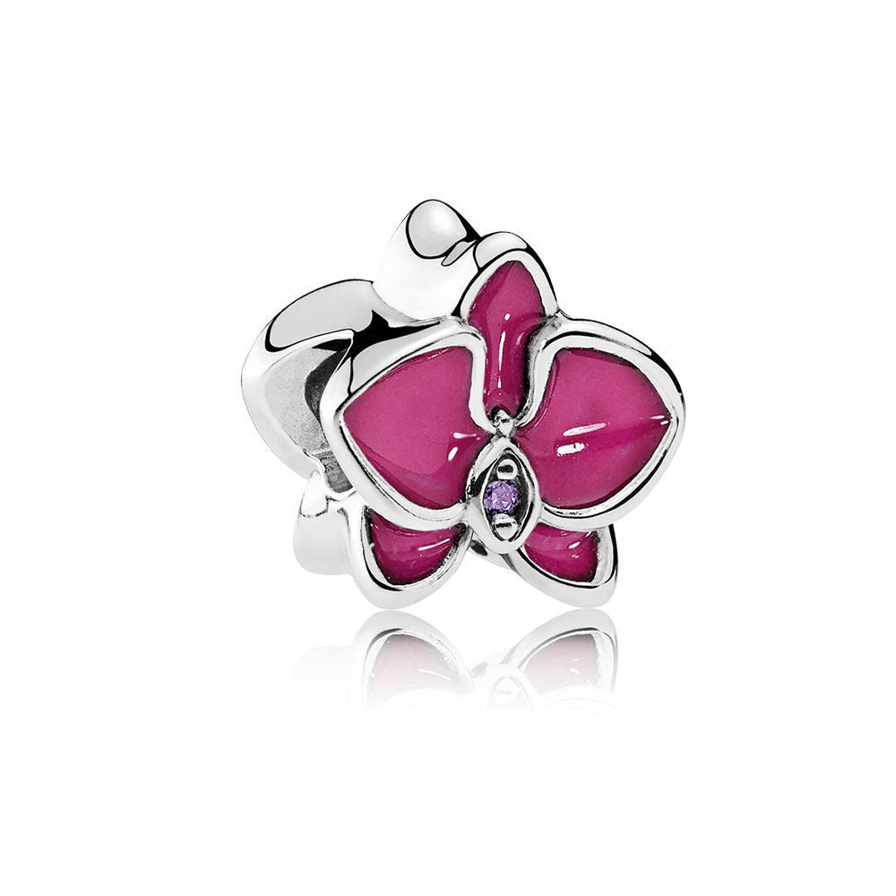 Pandora Orchid Charm 792074en69 or 792074en12