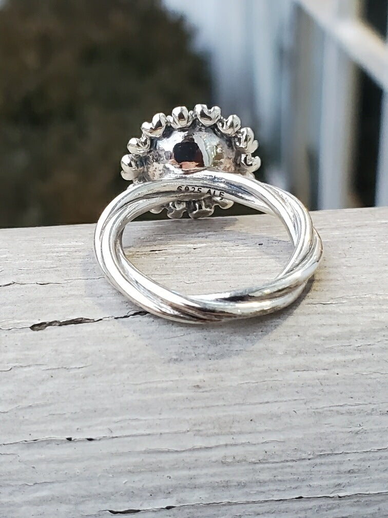 Retired Pandora Floral Elegance Ring ~ Light Amethyst