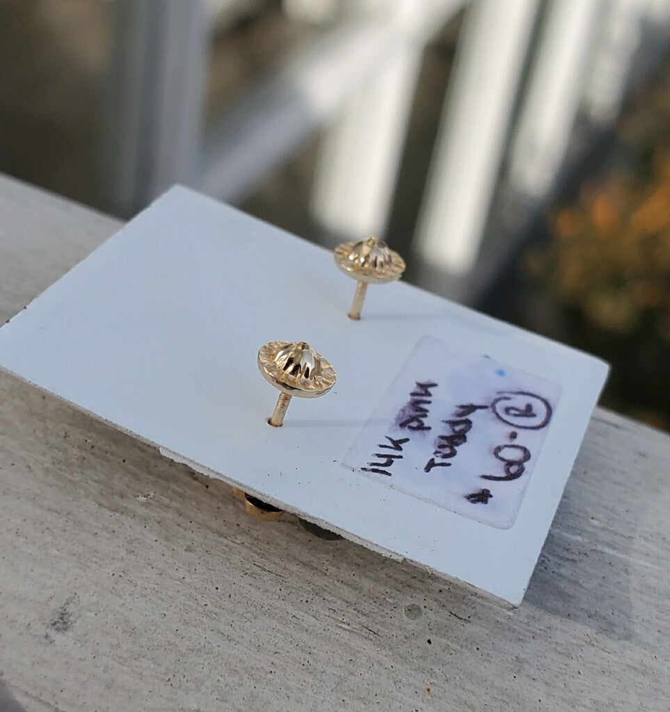 14k Gold It’s a Girl Teddy Bear Stud Earrings