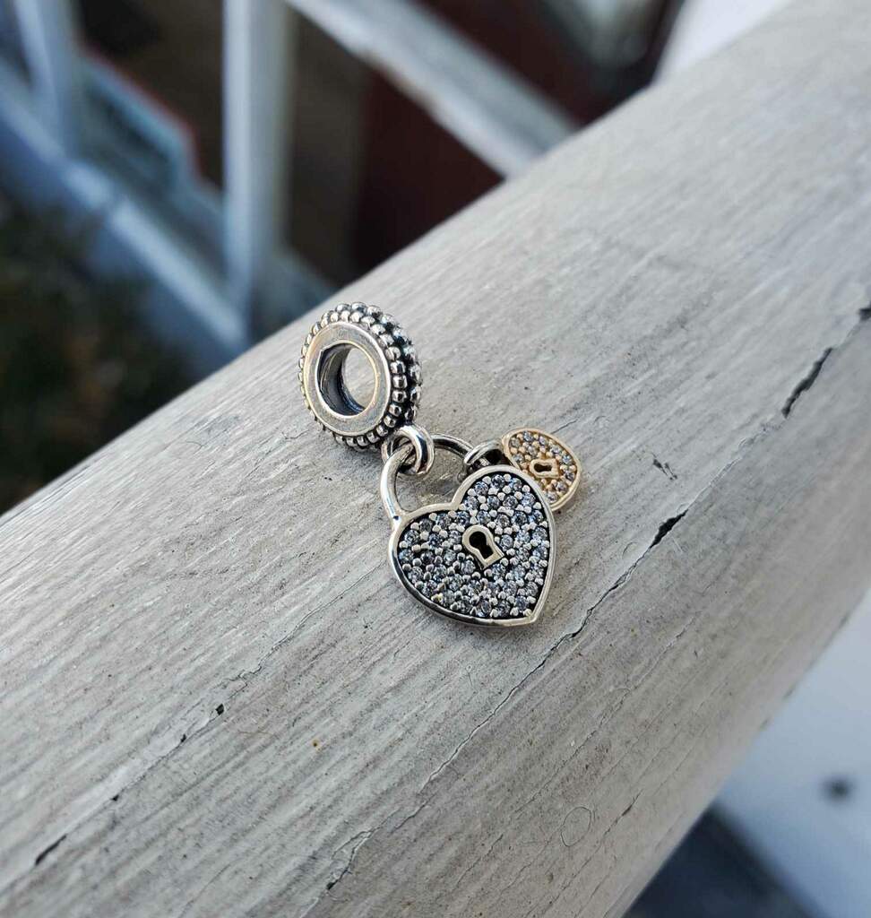 Retired Pandora Love Locks Dangle Heart Charm