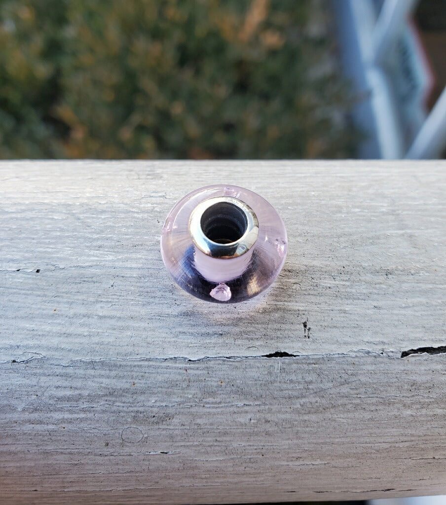 Retired Pandora Pink Heart Effervescent Glass Murano Bead