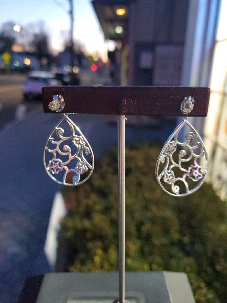 925 Sterling Silver Vermeil Highlighted Reach for the Stars Drop Earrings
