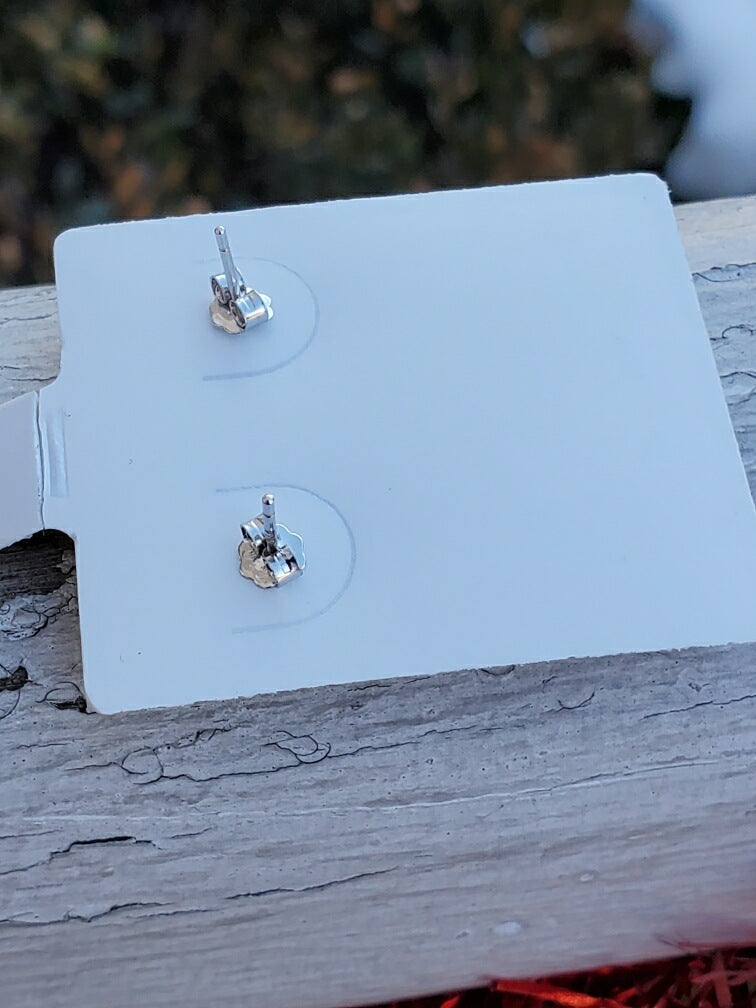 925 Sterling Silver Bezel Set Cz Stud Earrings