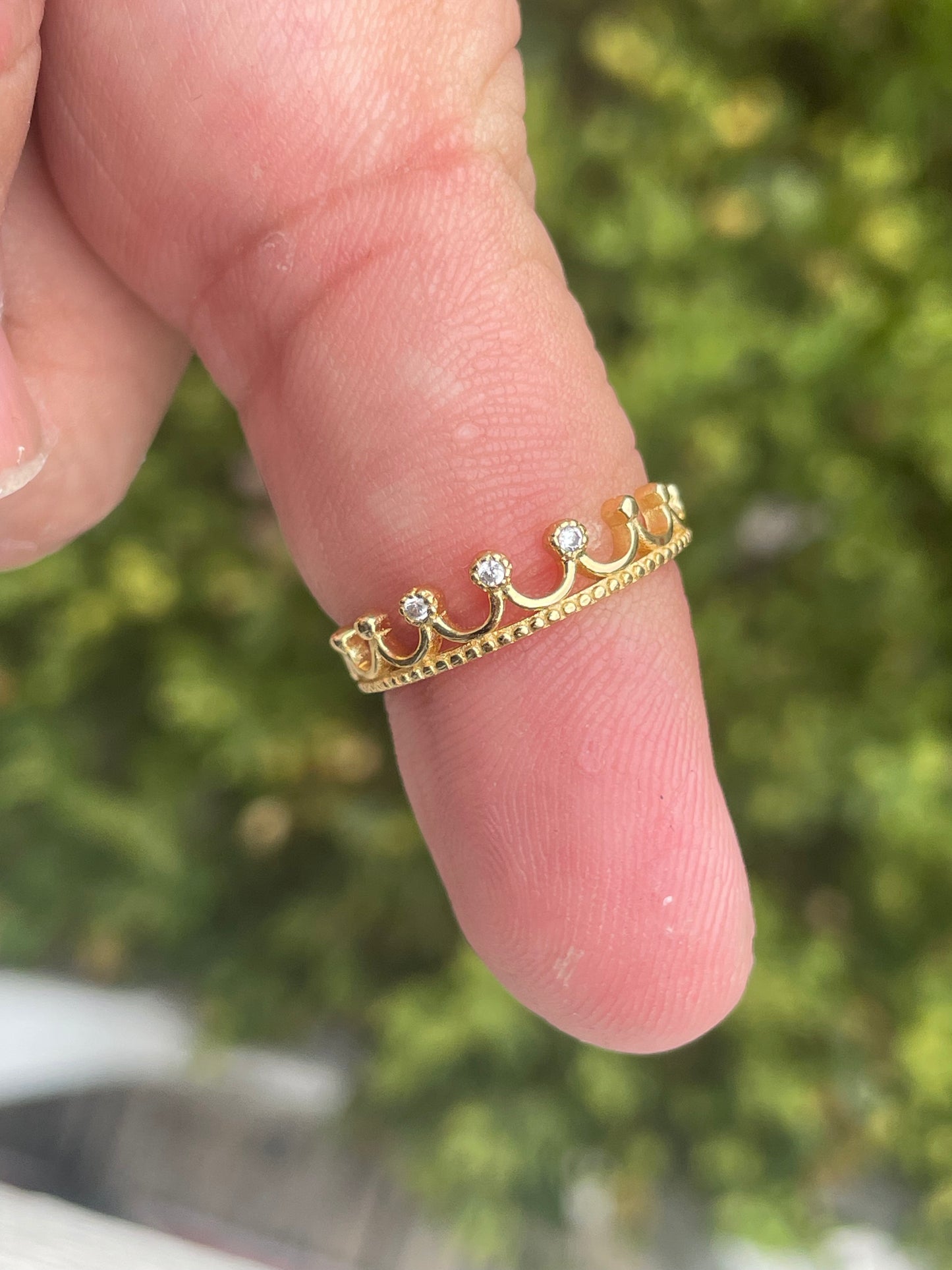 925 Sterling Silver Vermeil Queens Crown Ring