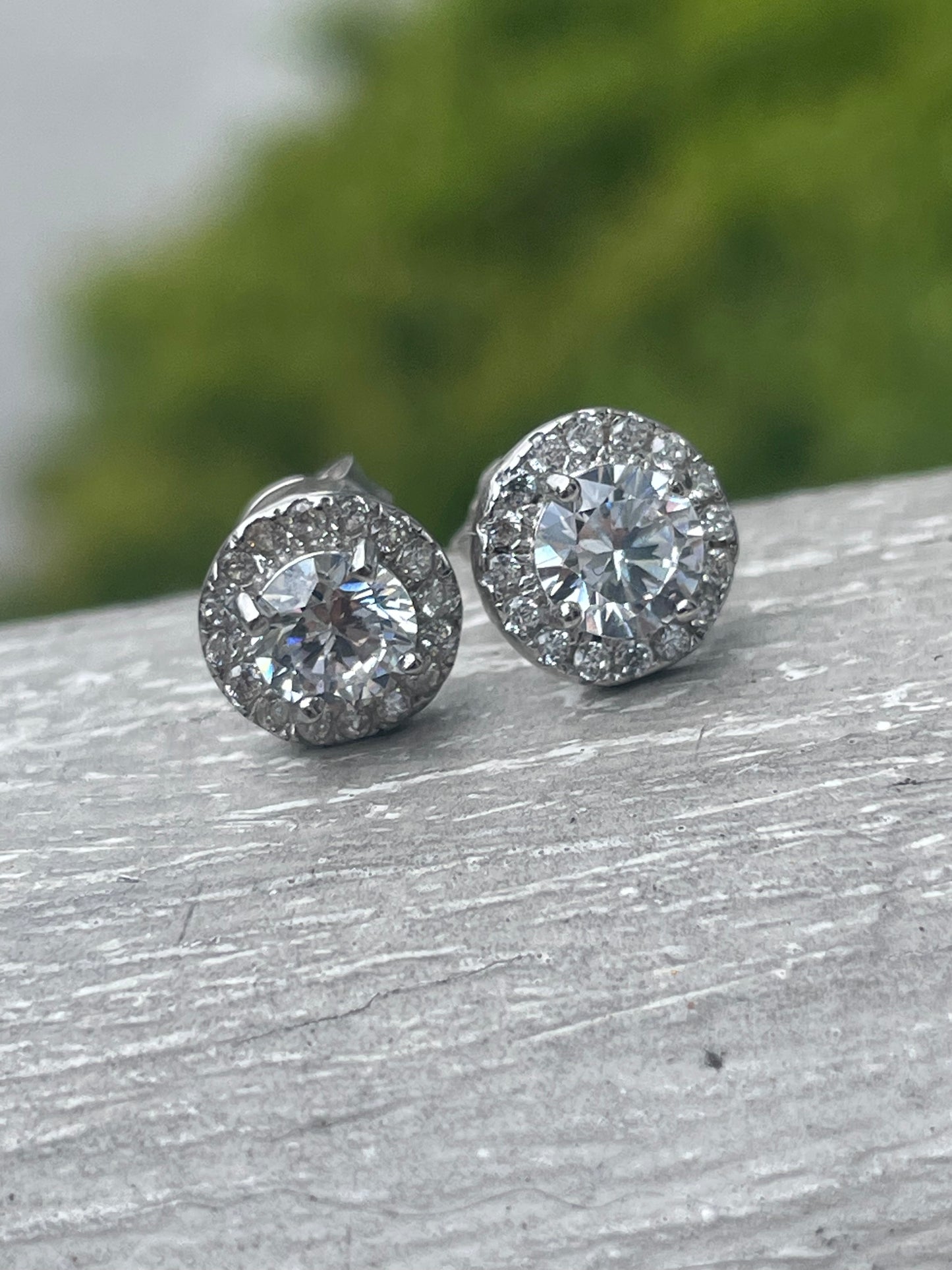 925 Sterling Silver Elegant Embrace Clear Zirconia Stud Earrings