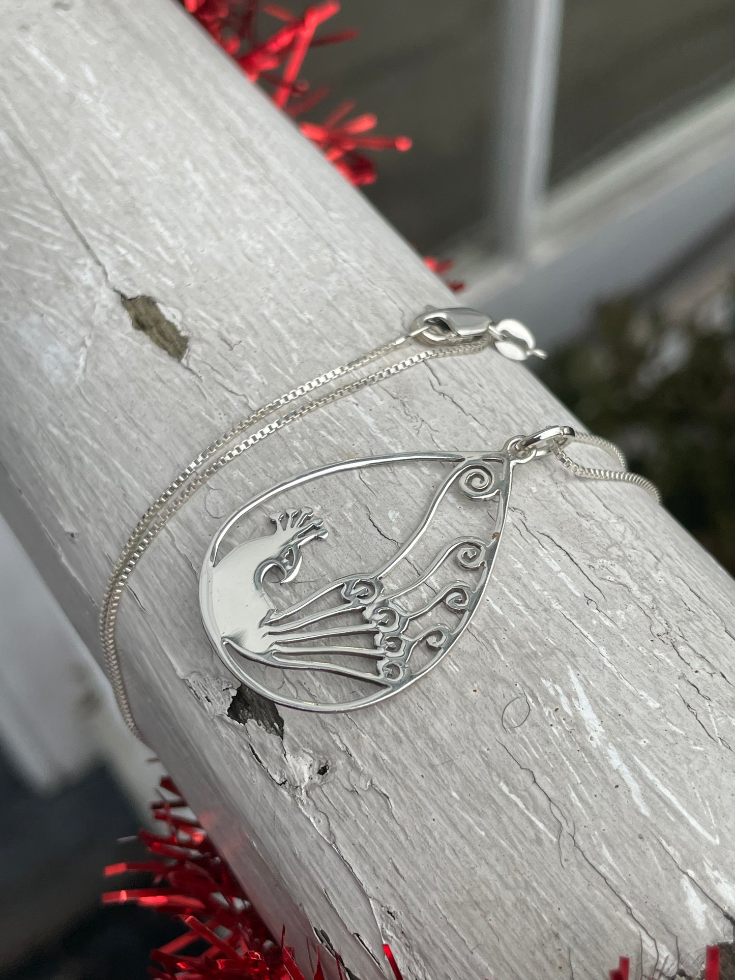925 Sterling Silver Openwork Designer Tashi Peacock Necklace