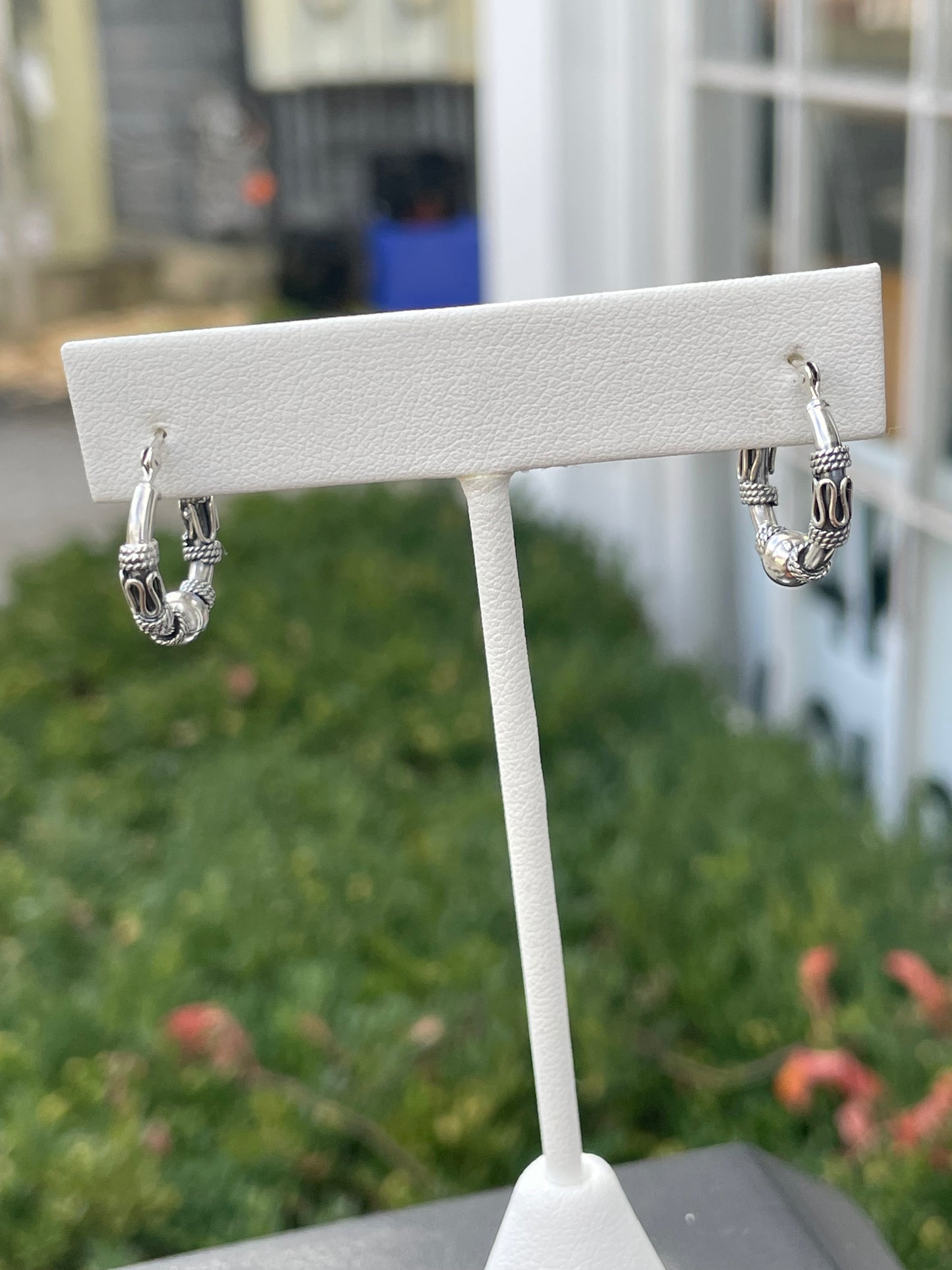 925 Sterling Silver Small Bali Hoop Earrings