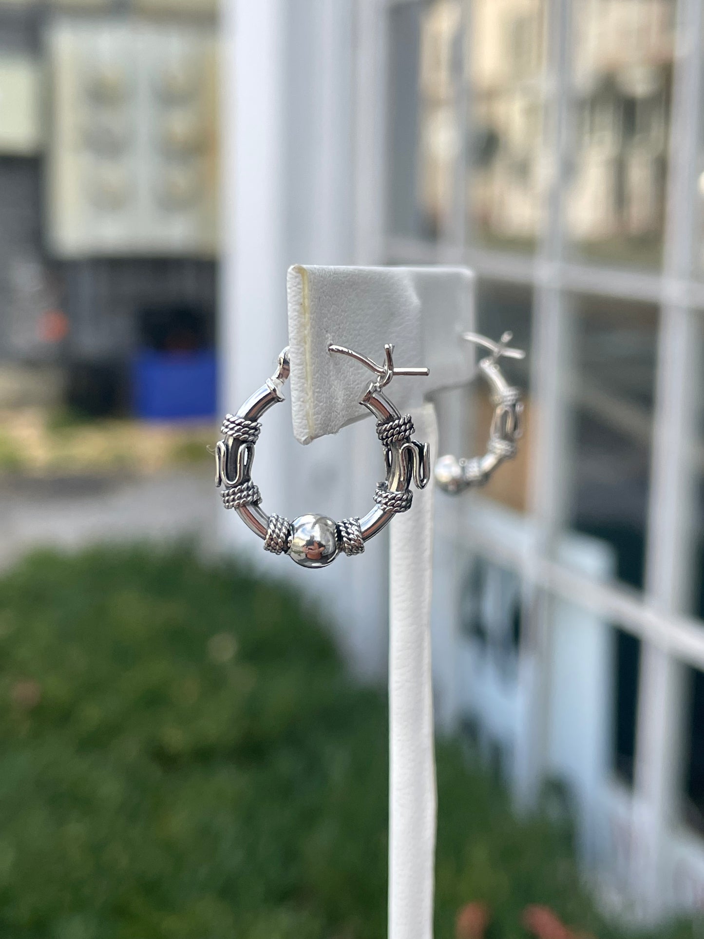 925 Sterling Silver Small Bali Hoop Earrings
