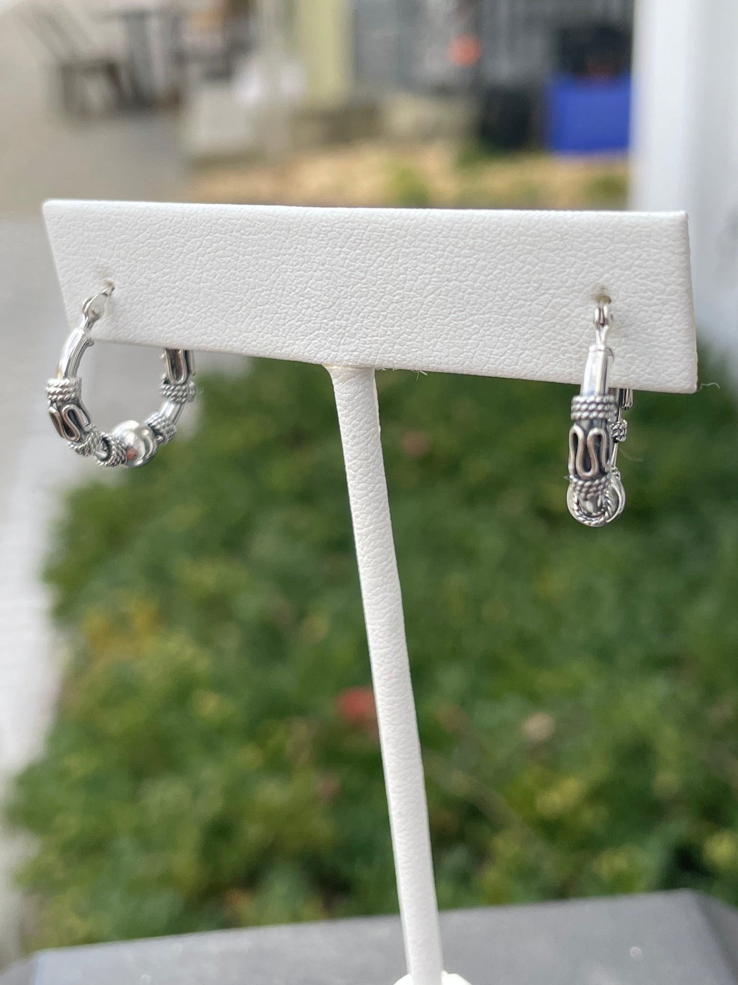 925 Sterling Silver Small Bali Hoop Earrings