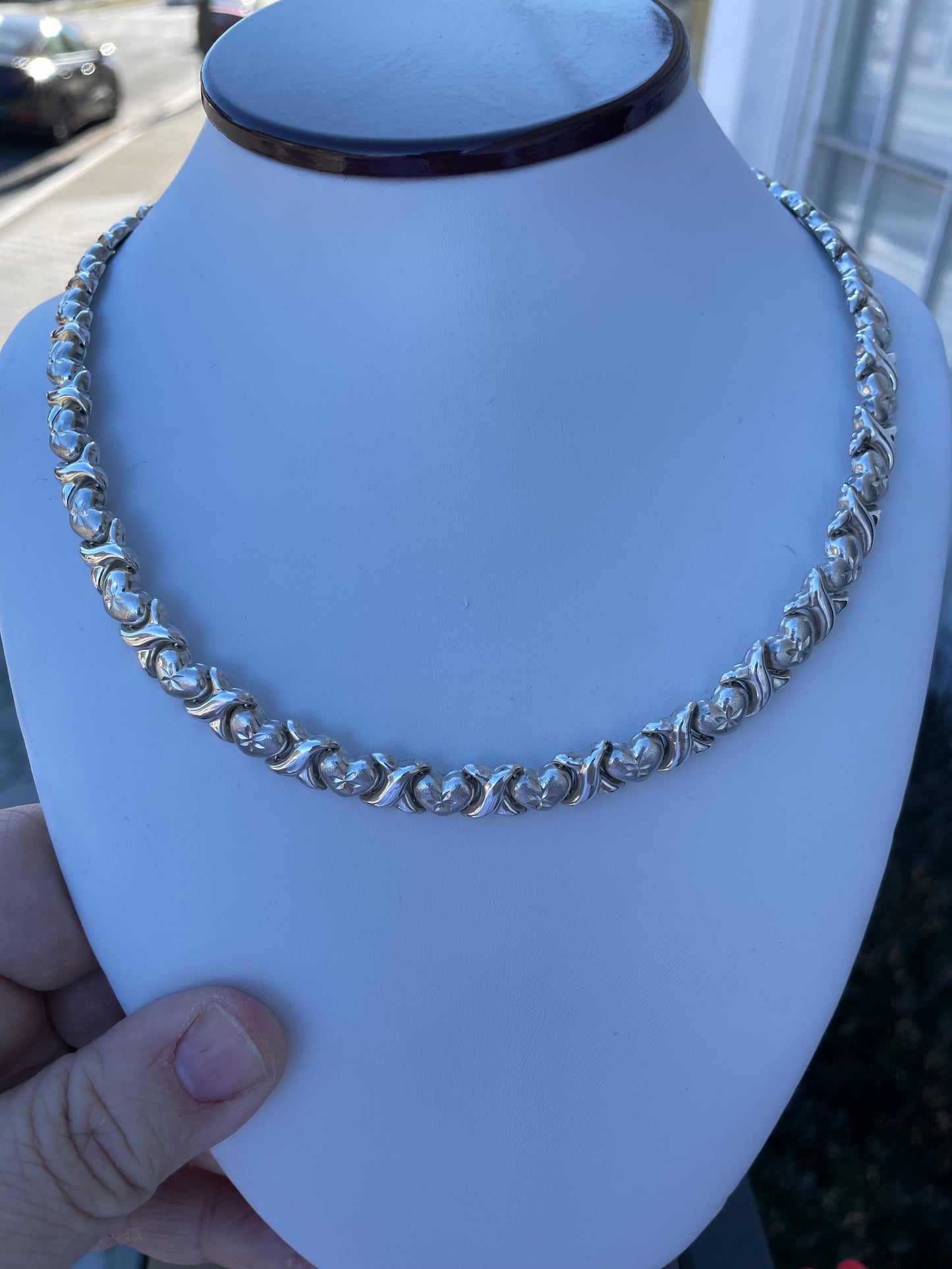 925 Sterling Silver Hugs & Kisses Necklace