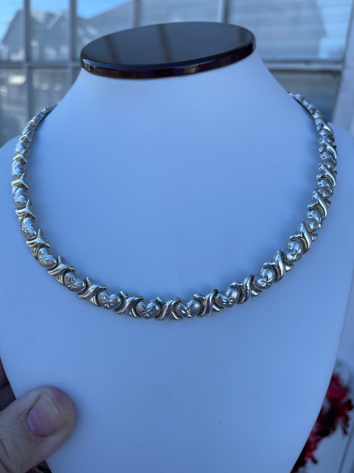 925 Sterling Silver Hugs & Kisses Necklace