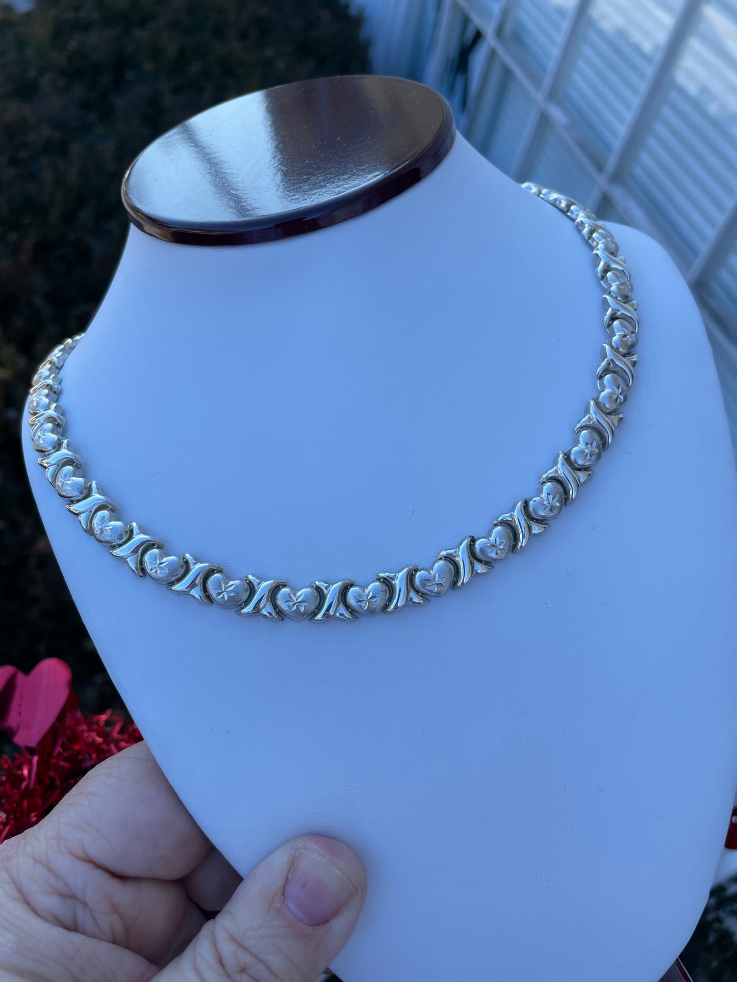925 Sterling Silver Hugs & Kisses Necklace