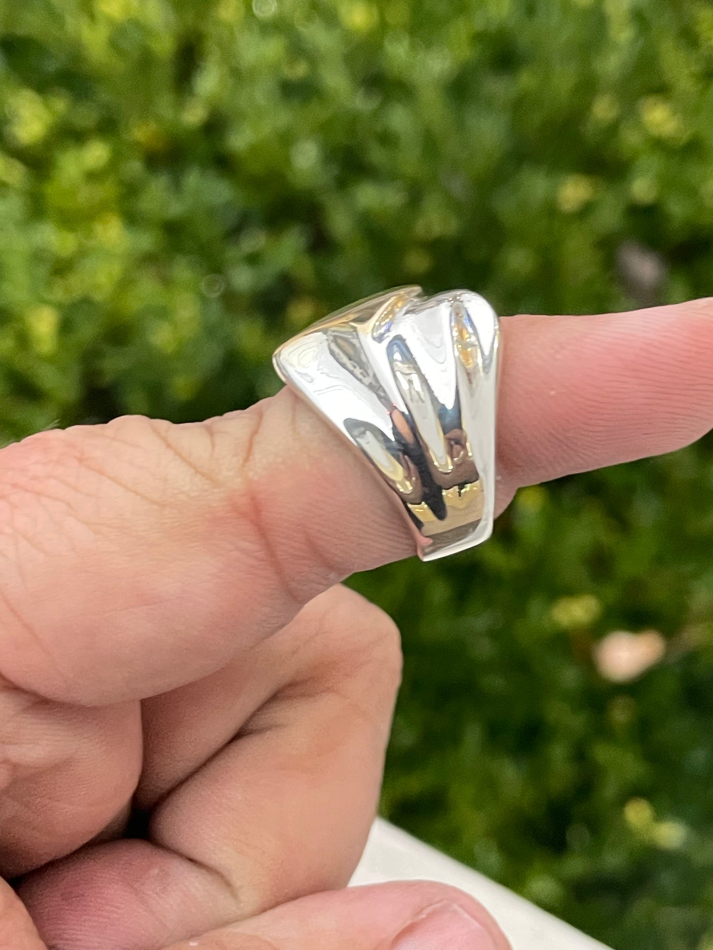 925 & 18k Gold Abstract Modernist Designer Ring