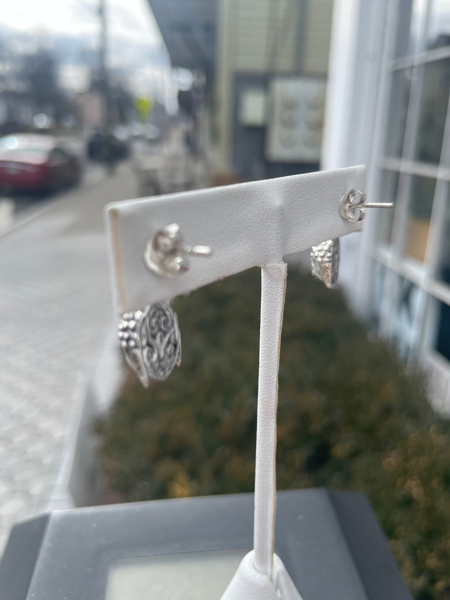 925 Sterling Silver Tibetan Buddha Citrine Earrings