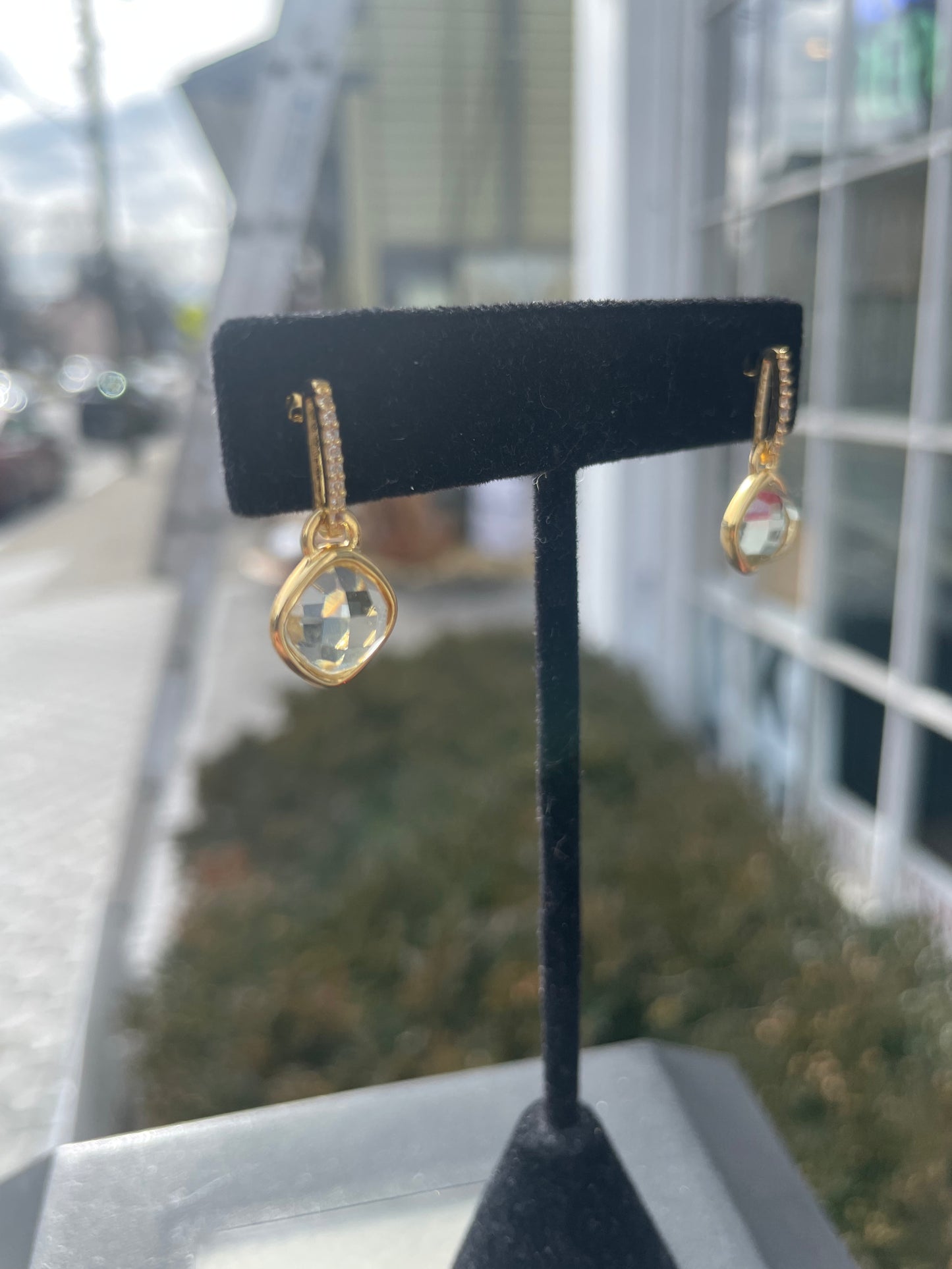 925 Sterling Silver Vermeil Praisolite Drop Earrings