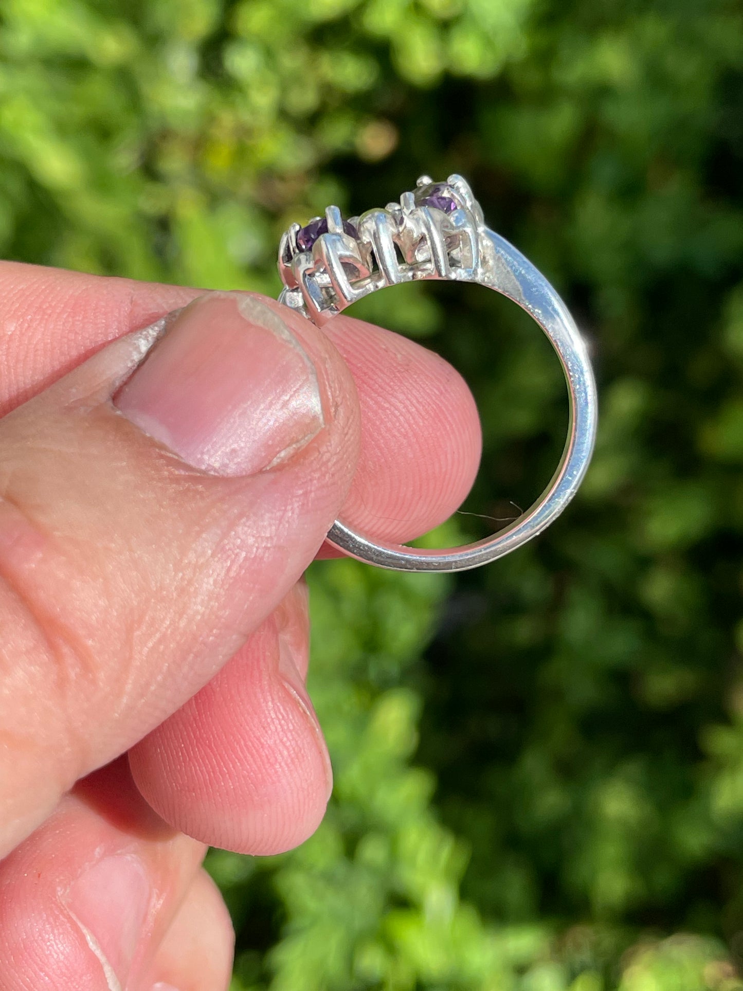 925 Sterling Silver Amethyst Winged Butterfly Ring