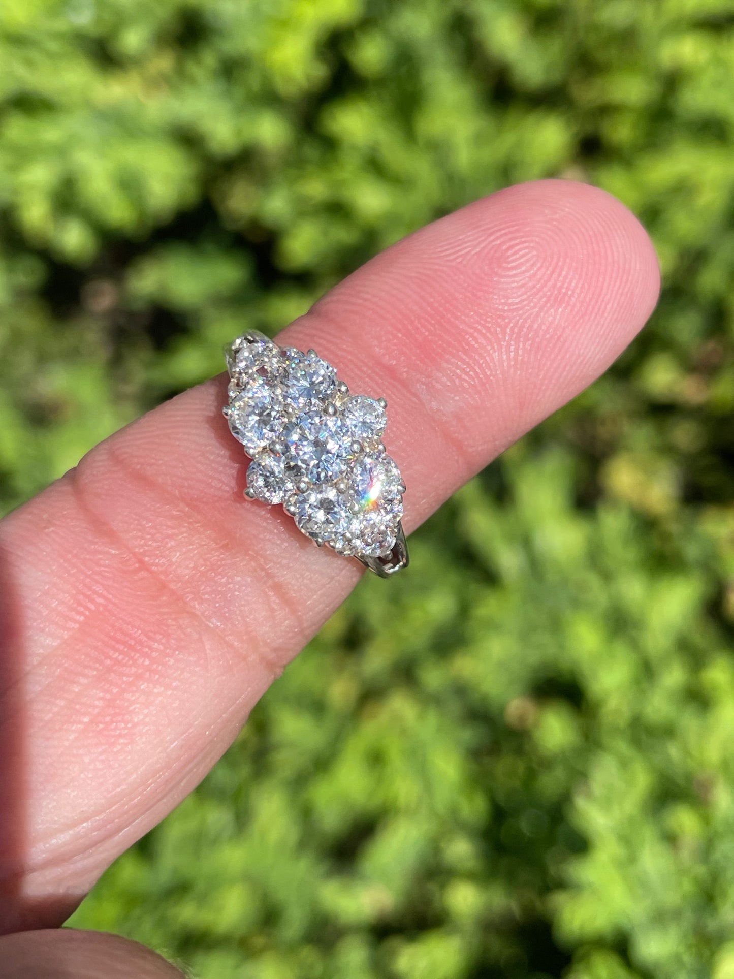 925 Sterling Silver Clear Zirconia Cluster Ring
