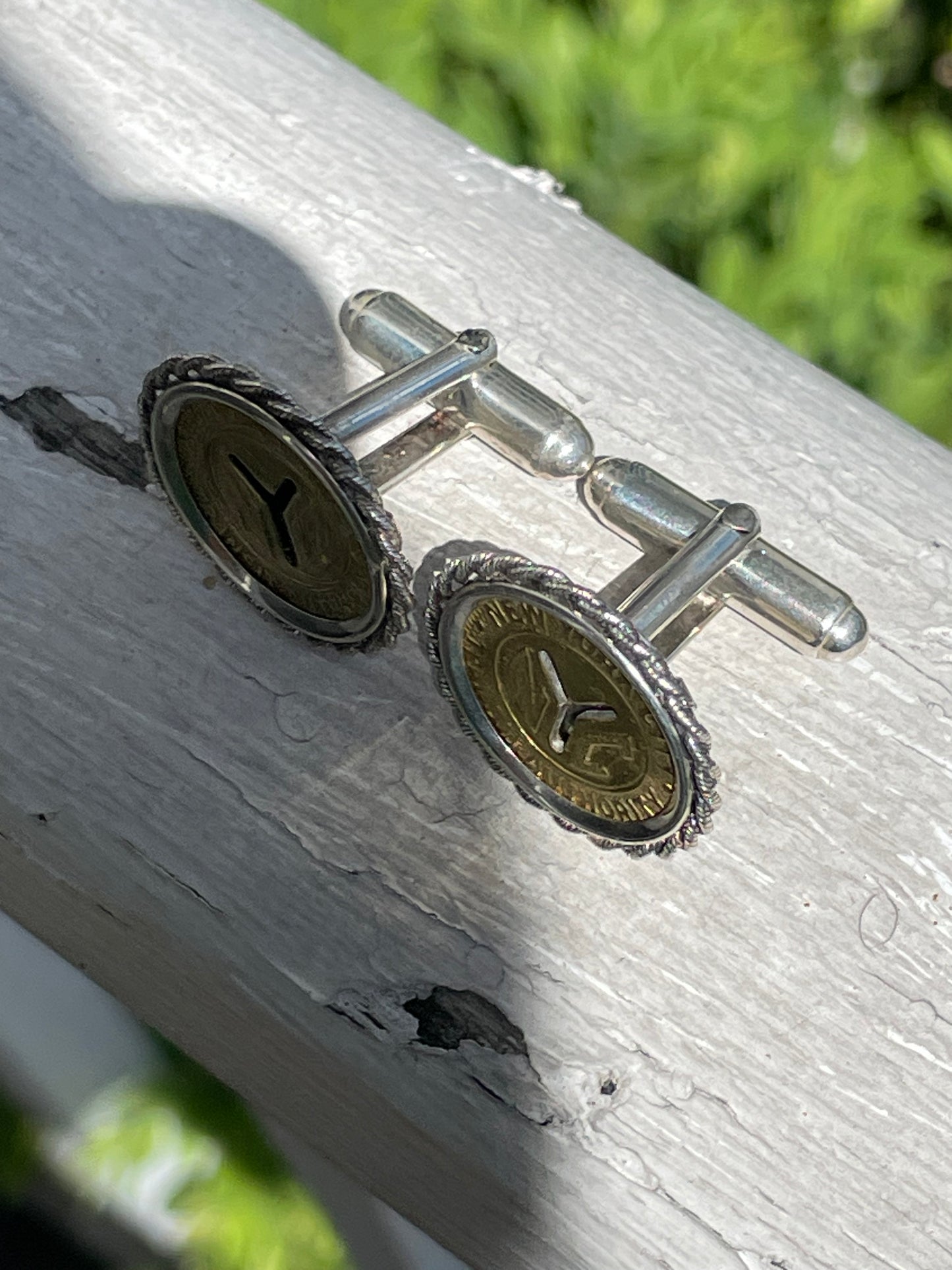 925 Sterling Silver Custom Framed NYC Subway Token Cufflinks