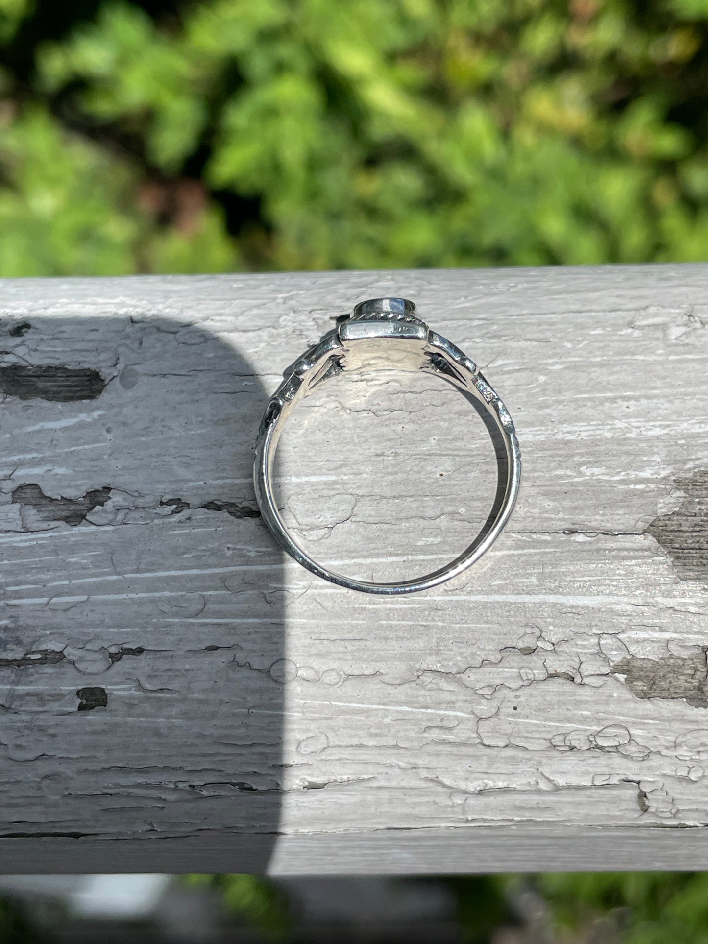 925 Sterling Silver Abalone Filigree Ring