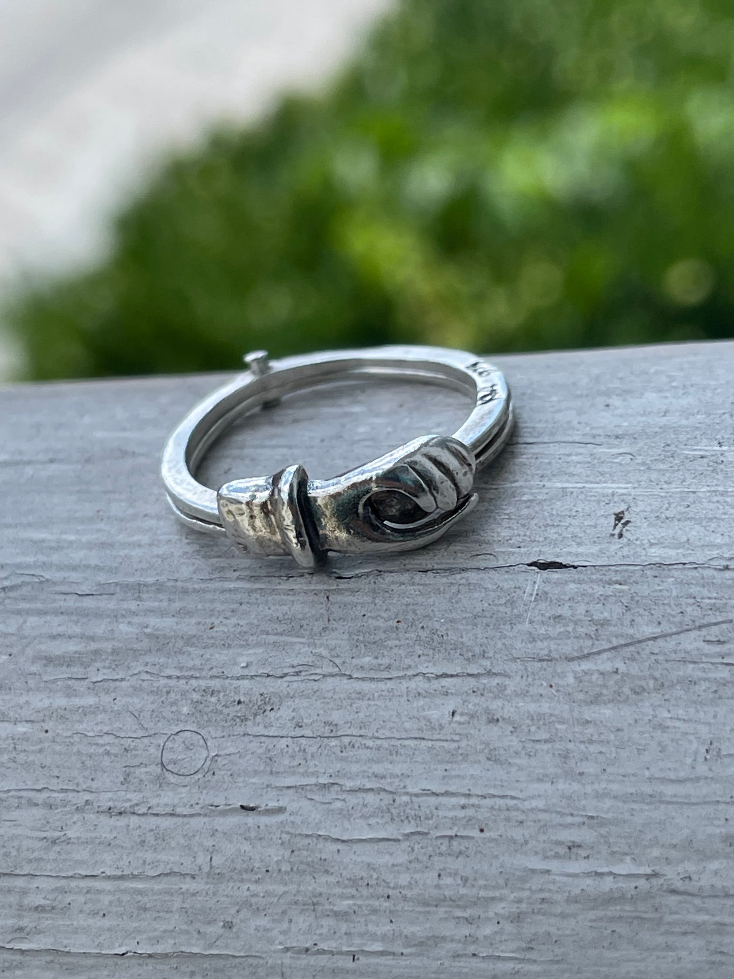 Vintage 925 Sterling Silver Love & Friendship Movable Band Ring