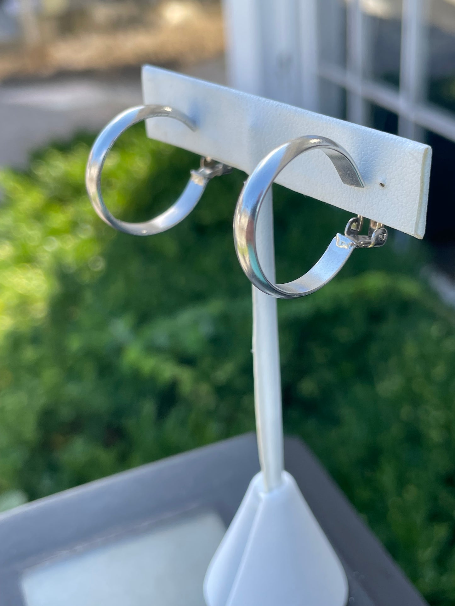 925 Sterling Silver Clip On Smooth Hoop Earrings
