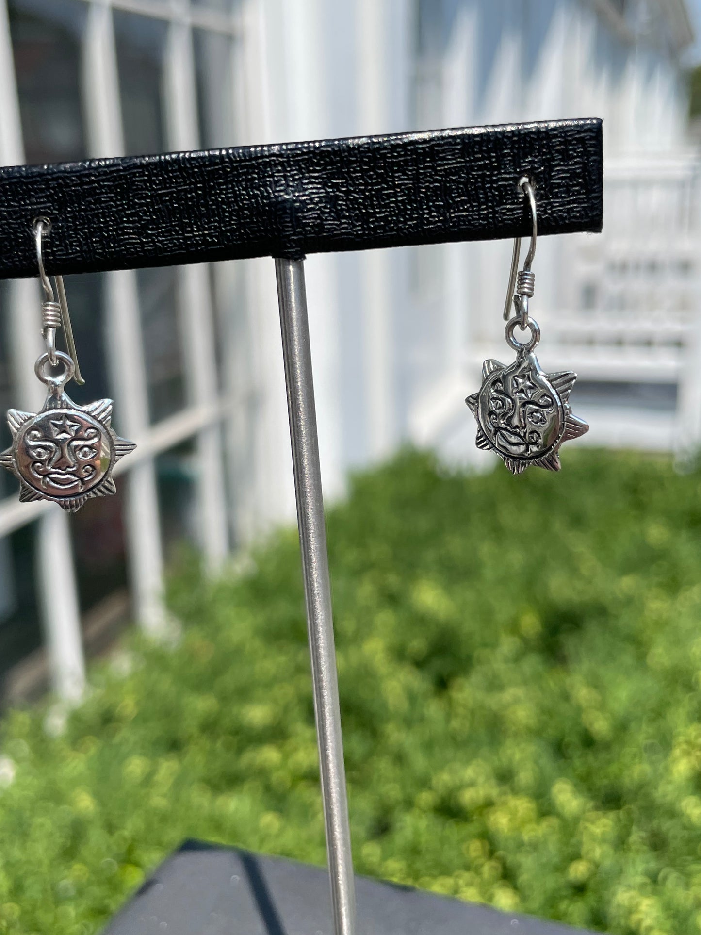 925 Sterling Silver Dangle Sun Earrings