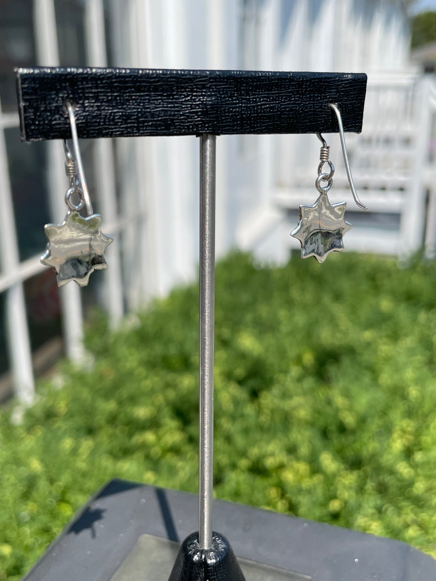 925 Sterling Silver Dangle Sun Earrings