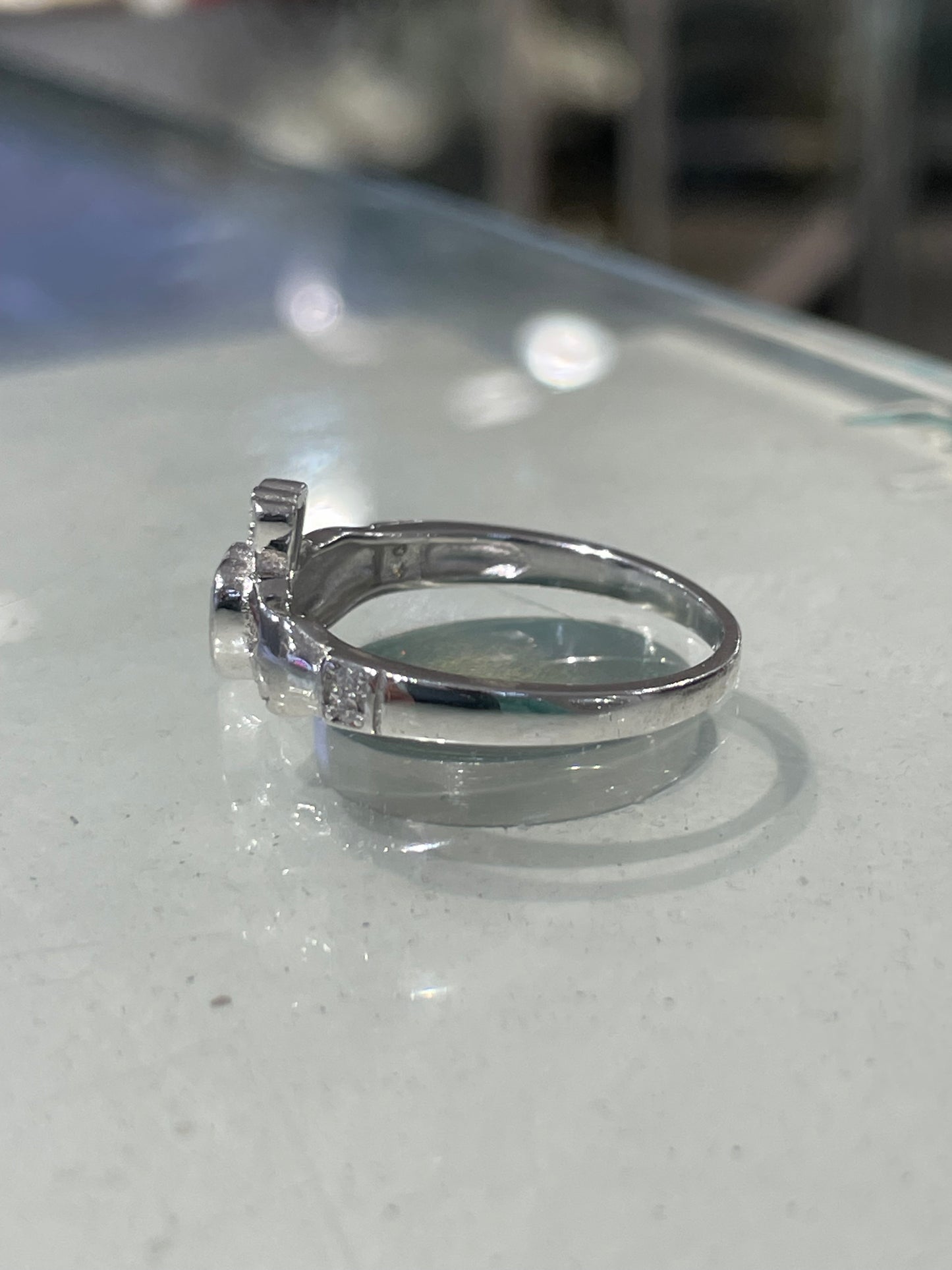 925 Sterling Silver Black Zirconia Irish Claddagh Ring
