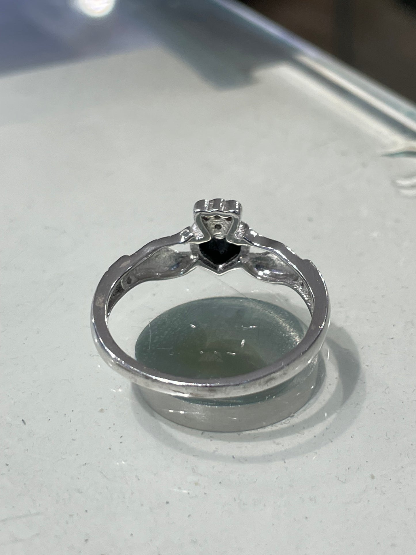 925 Sterling Silver Black Zirconia Irish Claddagh Ring