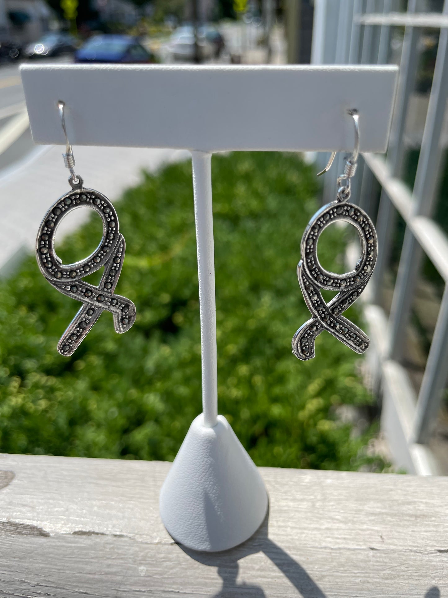 925 Sterling Silver XO Dangle Earrings