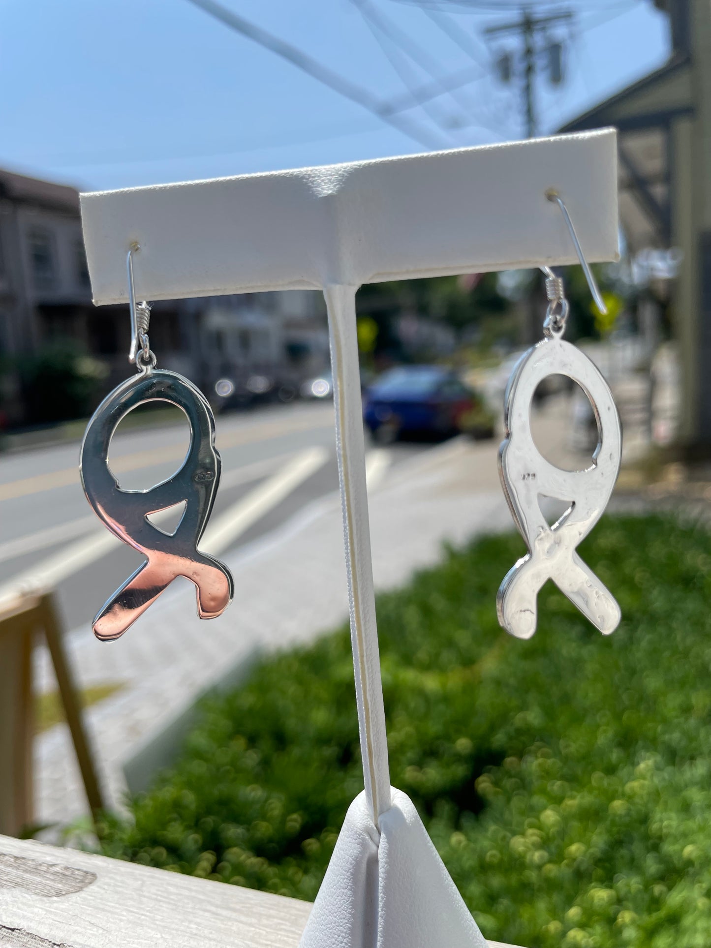 925 Sterling Silver XO Dangle Earrings