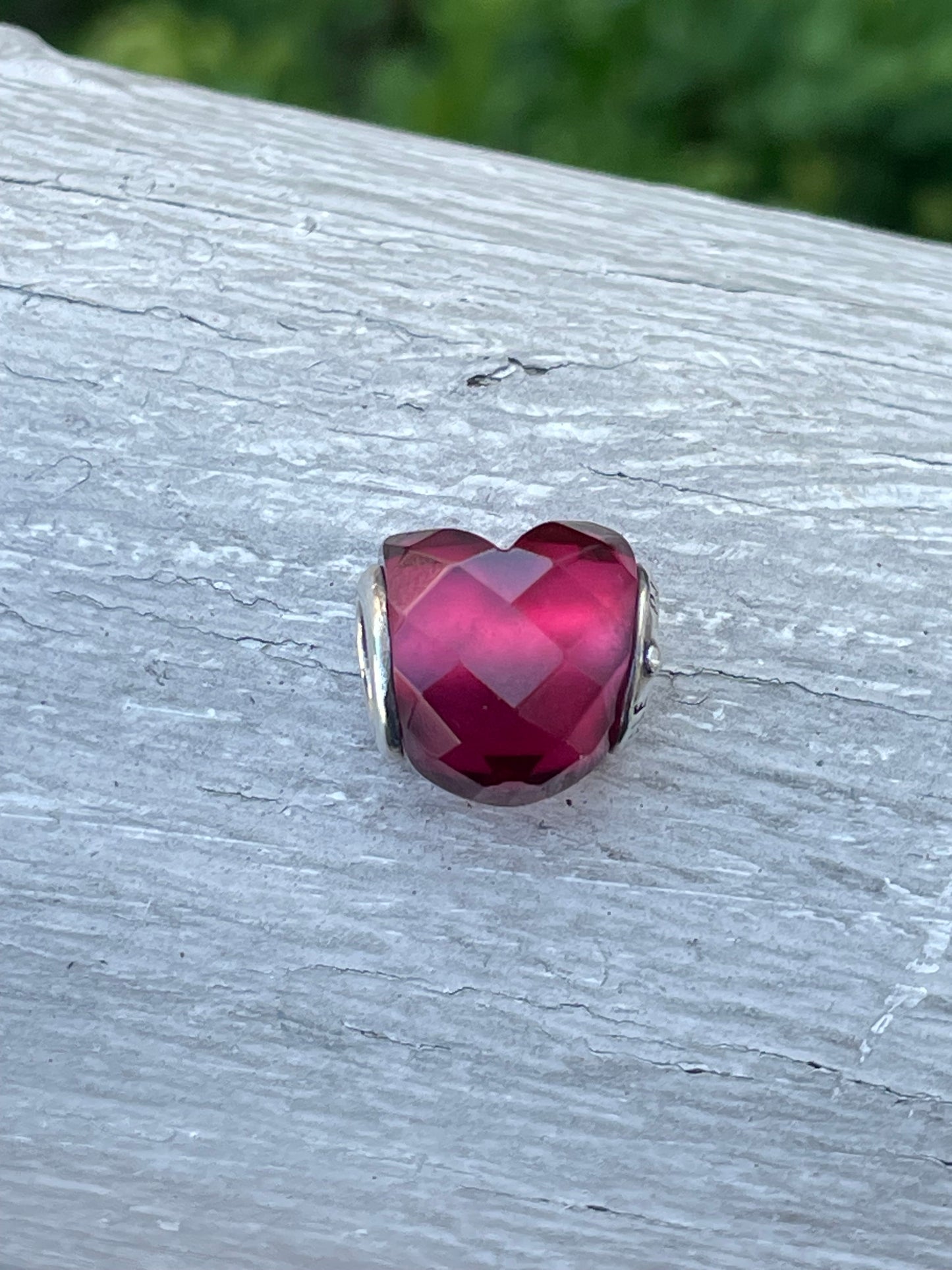 796563NFR Retired Fuchia Shape of love Heart Charm