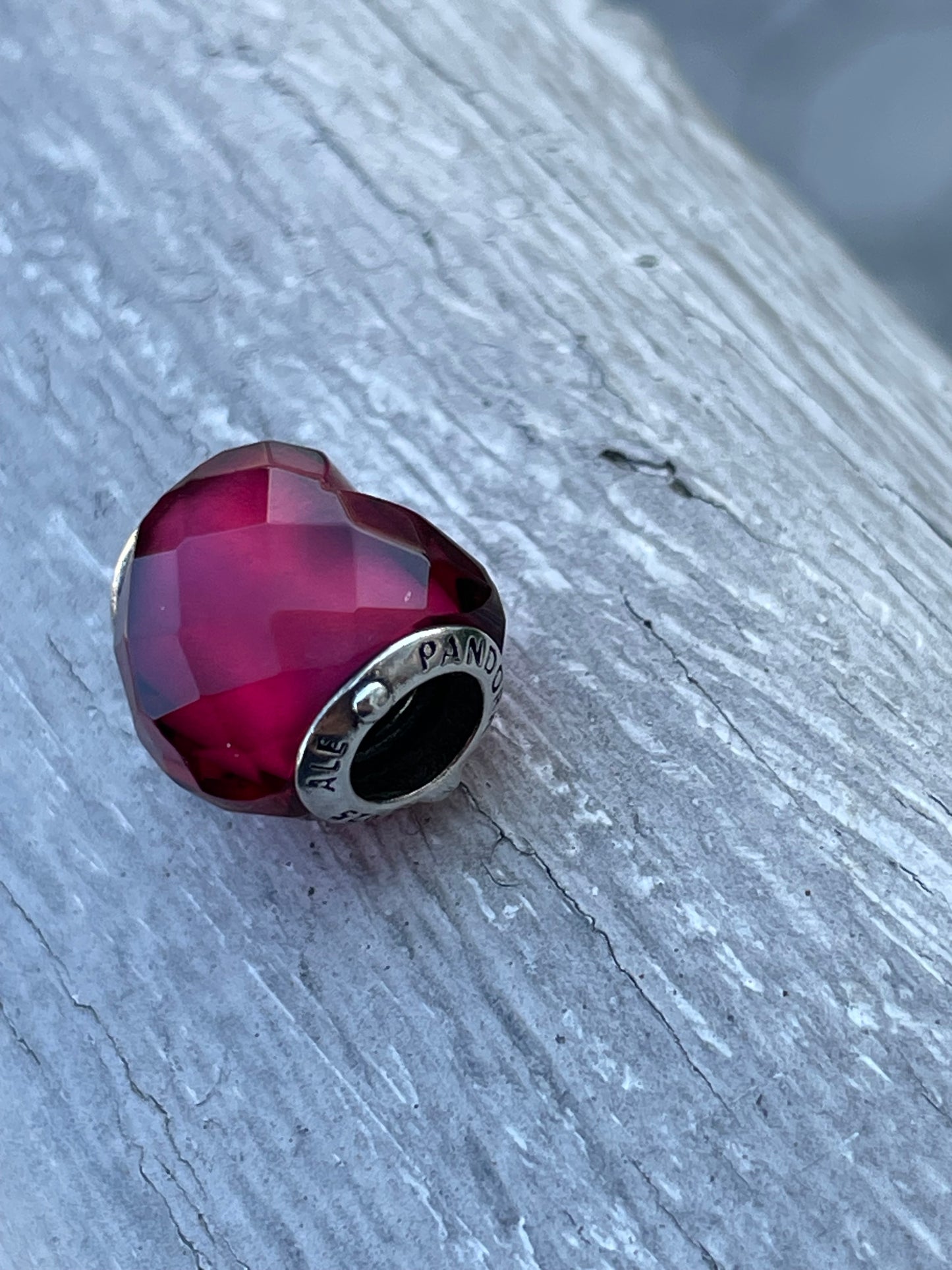 796563NFR Retired Fuchia Shape of love Heart Charm
