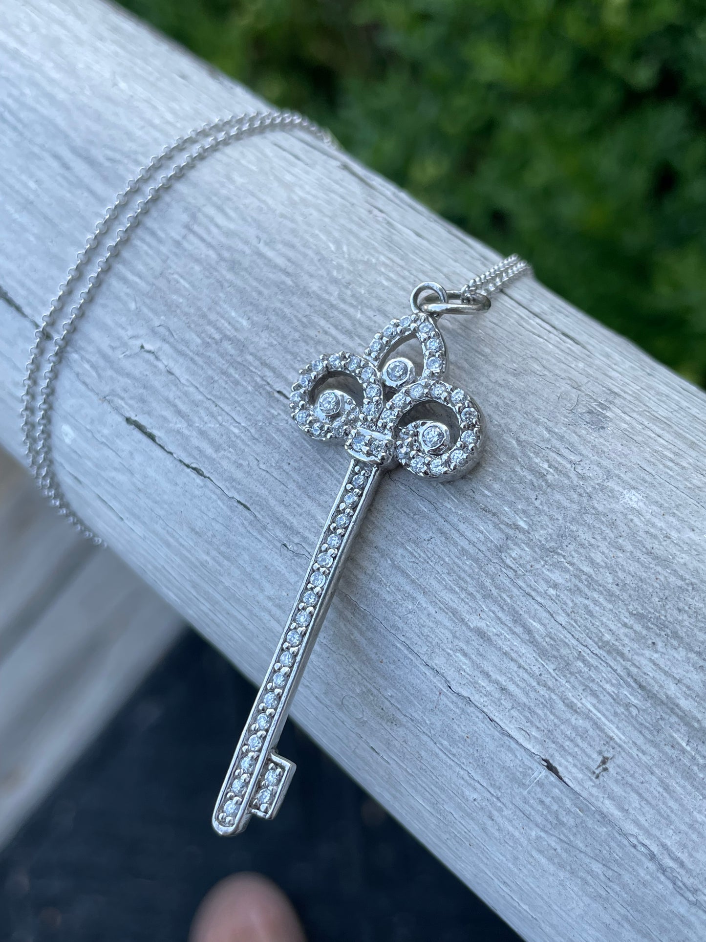 925 Sterling Silver Crown Key Necklace