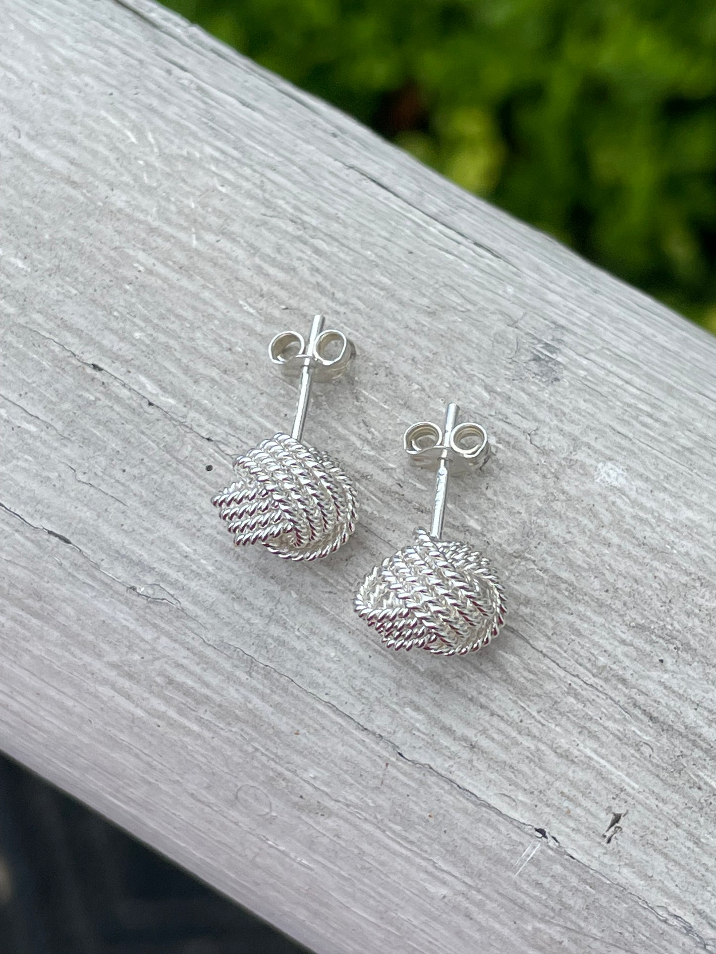 925 Sterling Silver Love Knot Twist Stud Earrings