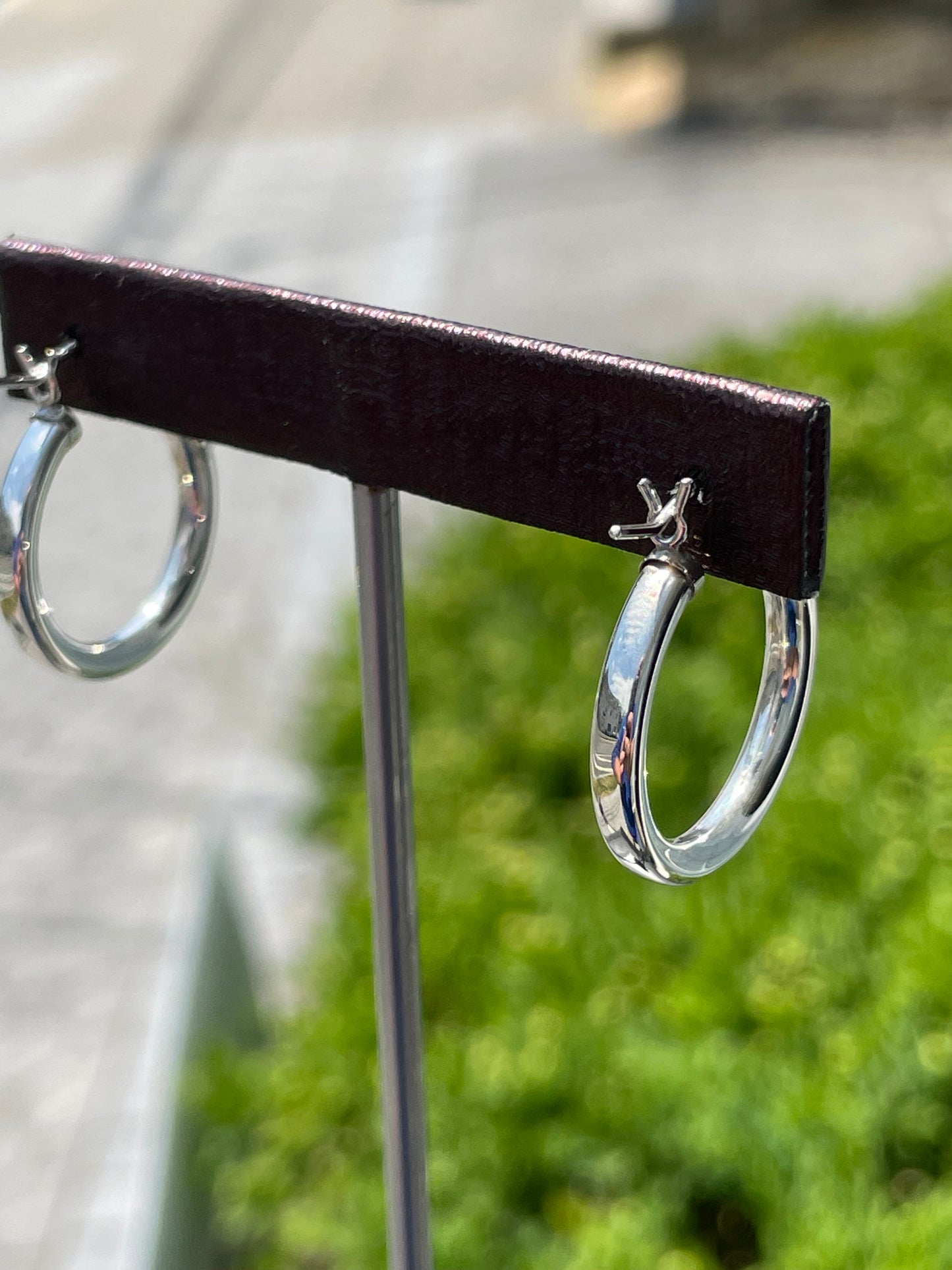 925 Sterling Silver High Polished 22mm Hoop Earrings