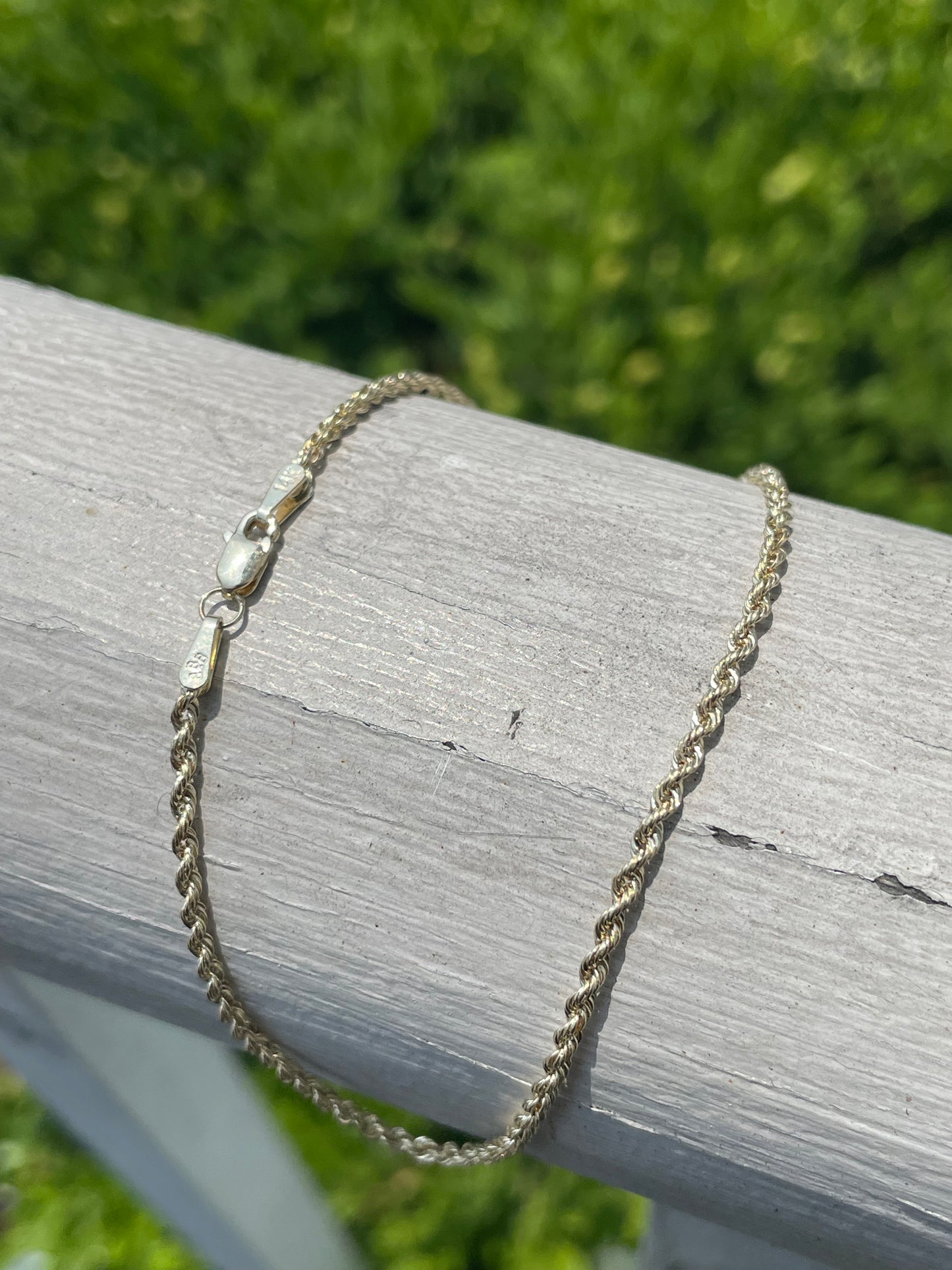 14K Gold Rope Anklet 9"