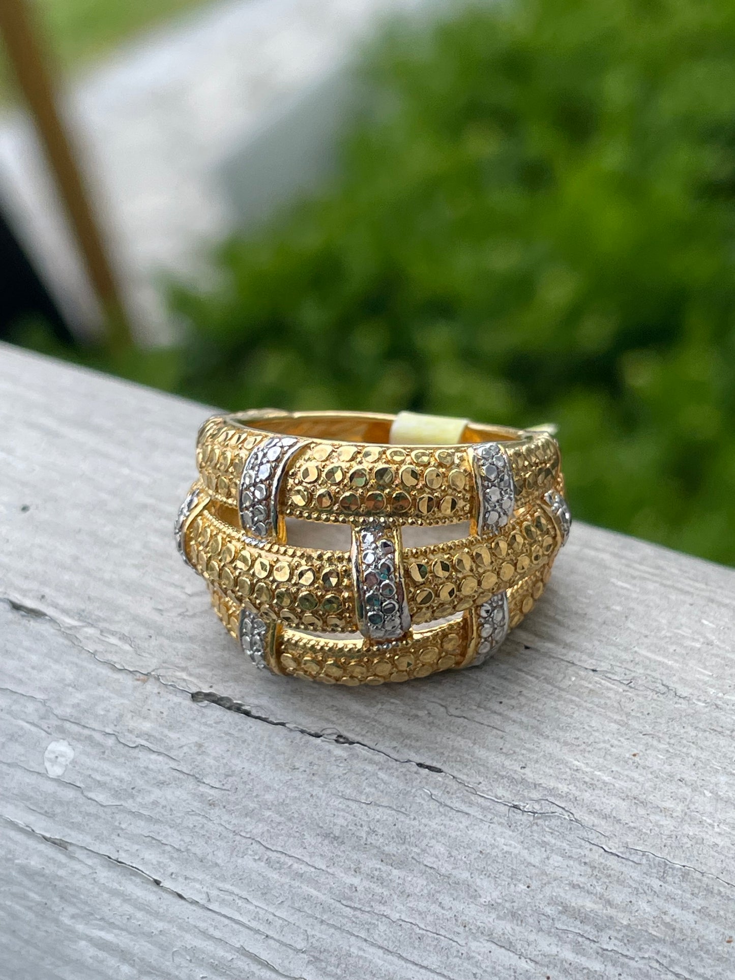 925 Vermeil Sterling Silver Triple Coiled Serpent Ring Size 7