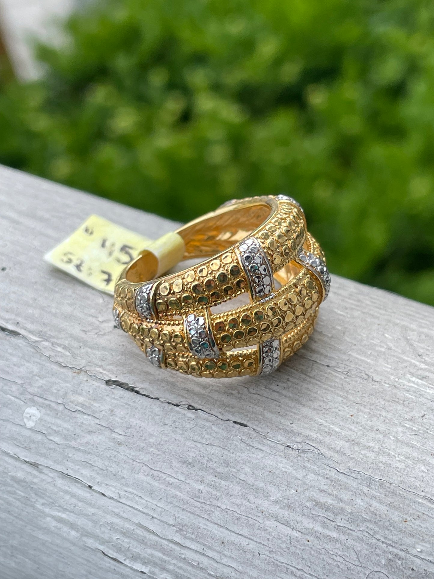 925 Vermeil Sterling Silver Triple Coiled Serpent Ring Size 7