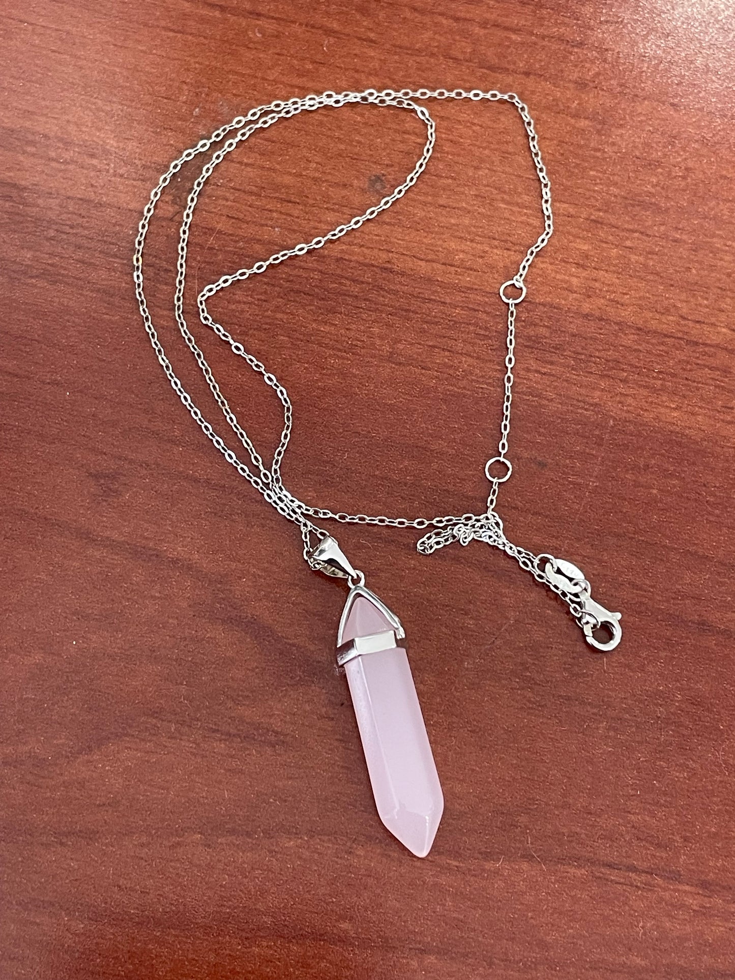 925 Sterling Silver Crystal Drop Necklace (You Choose the color)
