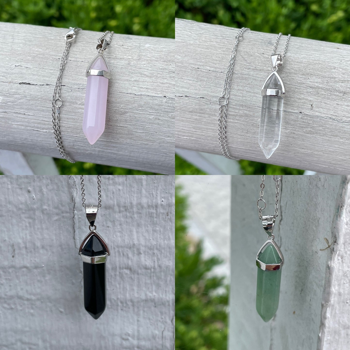 925 Sterling Silver Crystal Drop Necklace (You Choose the color)